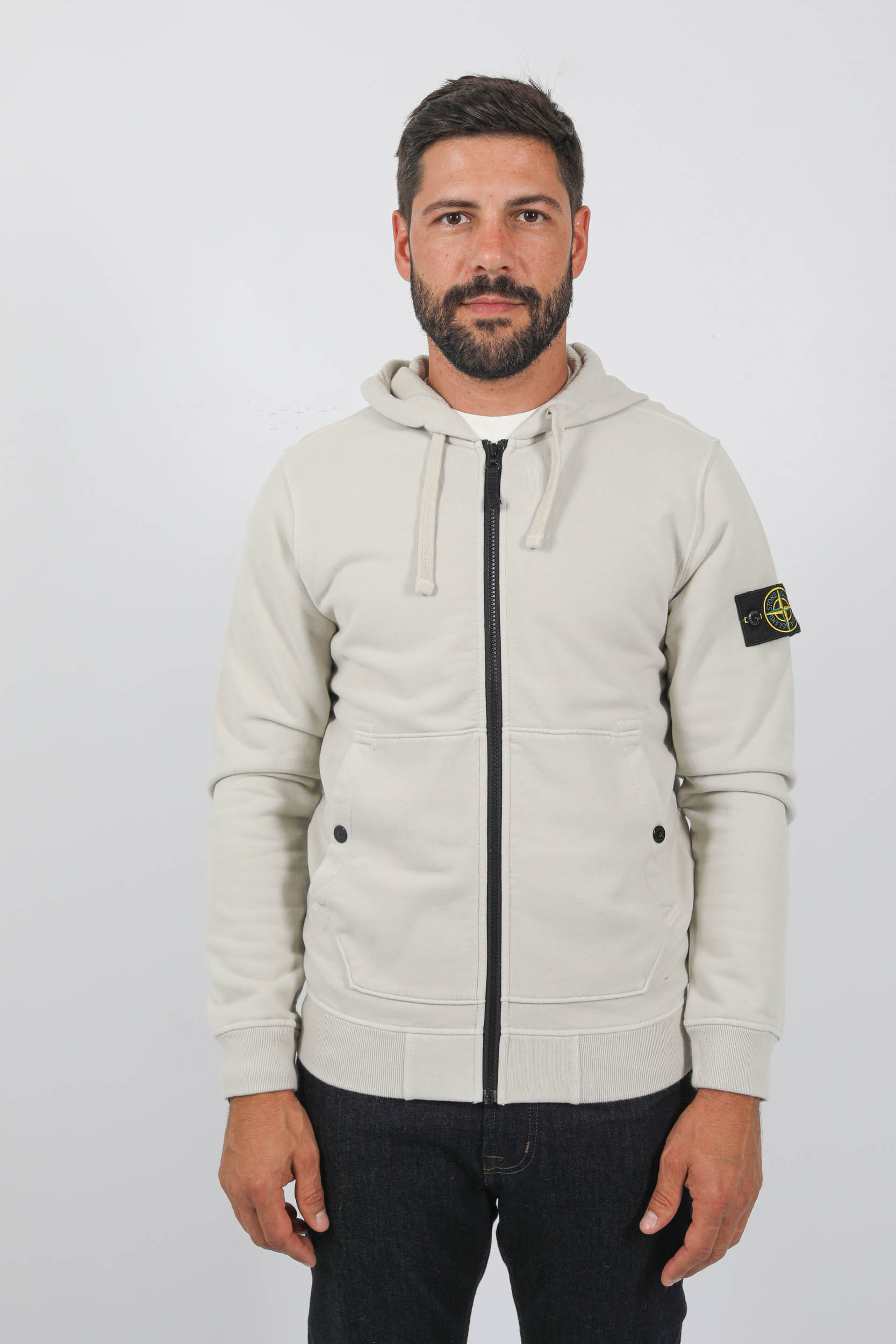SWEAT STONE ISLAND ZIPPE BEIGE 791561620-V0097