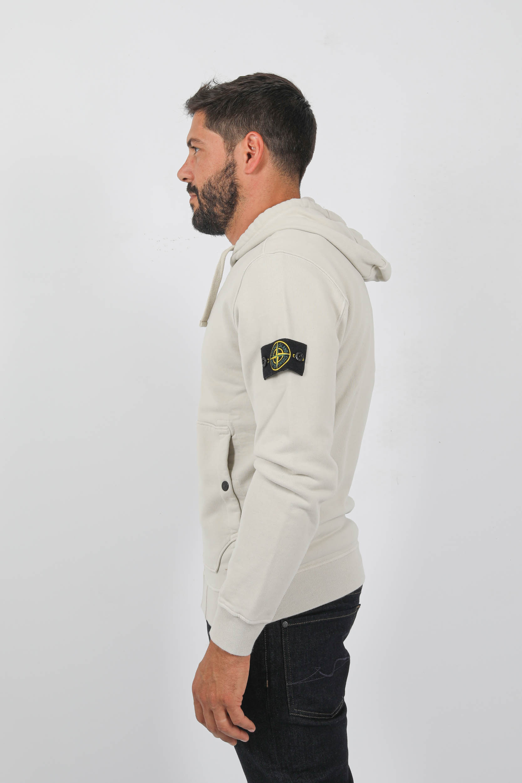 SWEAT STONE ISLAND ZIPPE BEIGE 791561620-V0097