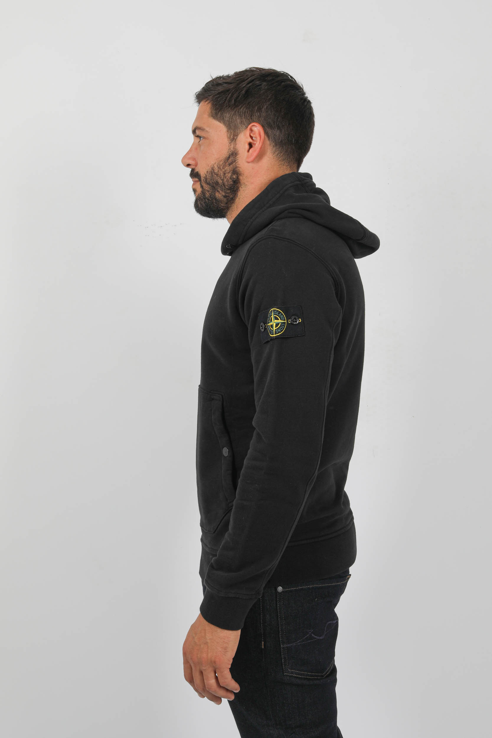 SWEAT A CAPUCHE STONE ISLAND NOIR 791561720-V0029