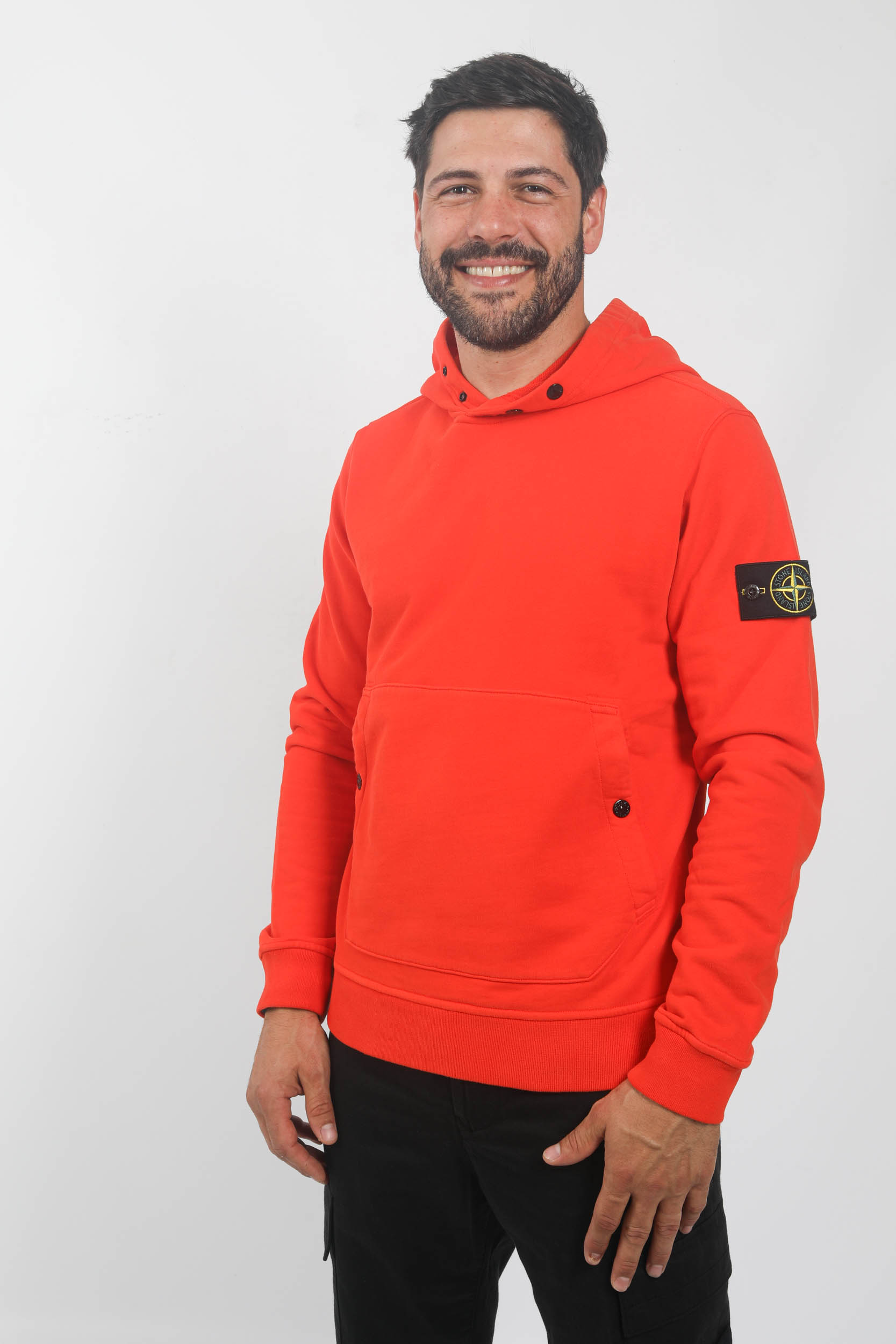 SWEAT A CAPUCHE STONE ISLAND ROUGE 791561720-V0037