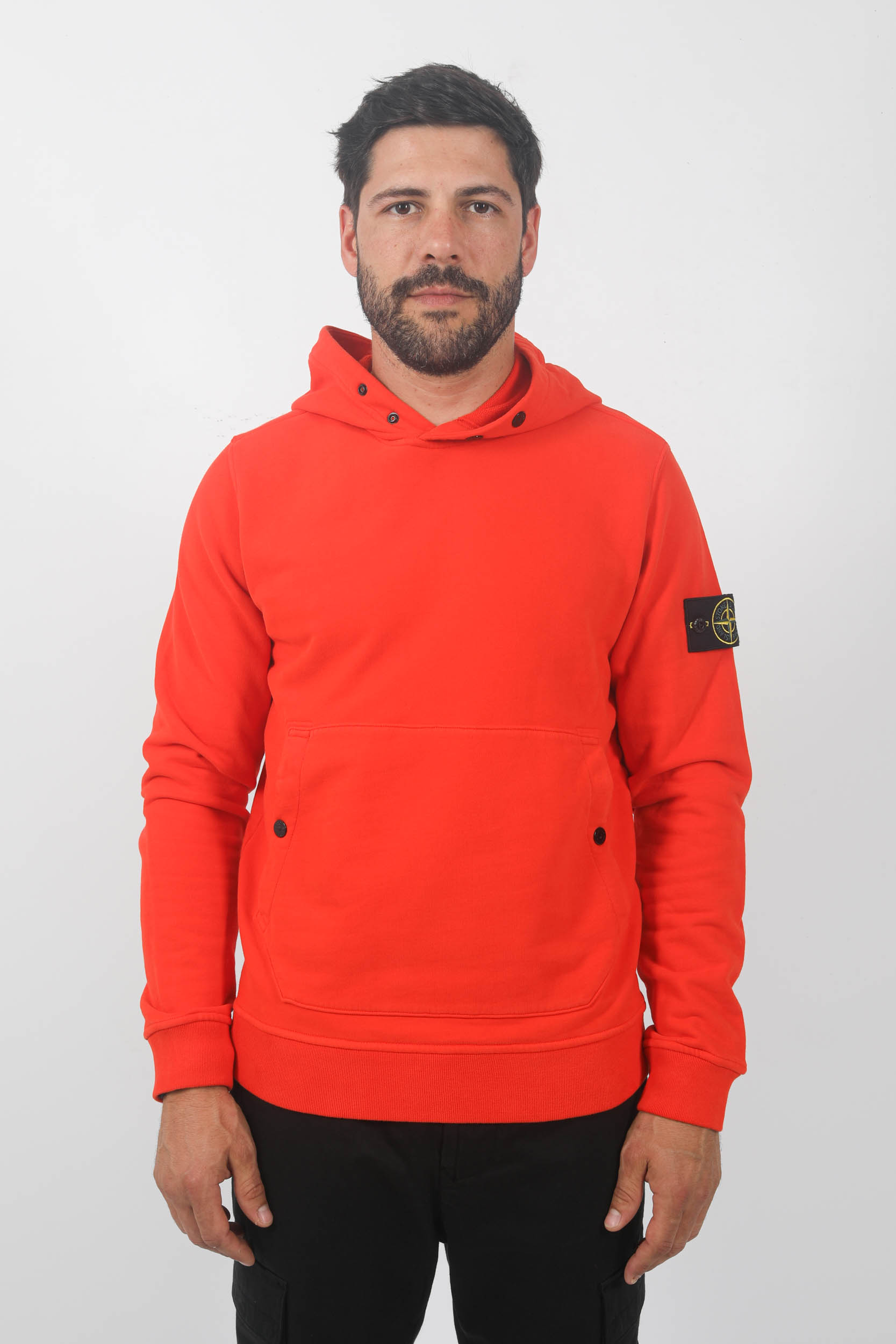 SWEAT A CAPUCHE STONE ISLAND ROUGE 791561720-V0037