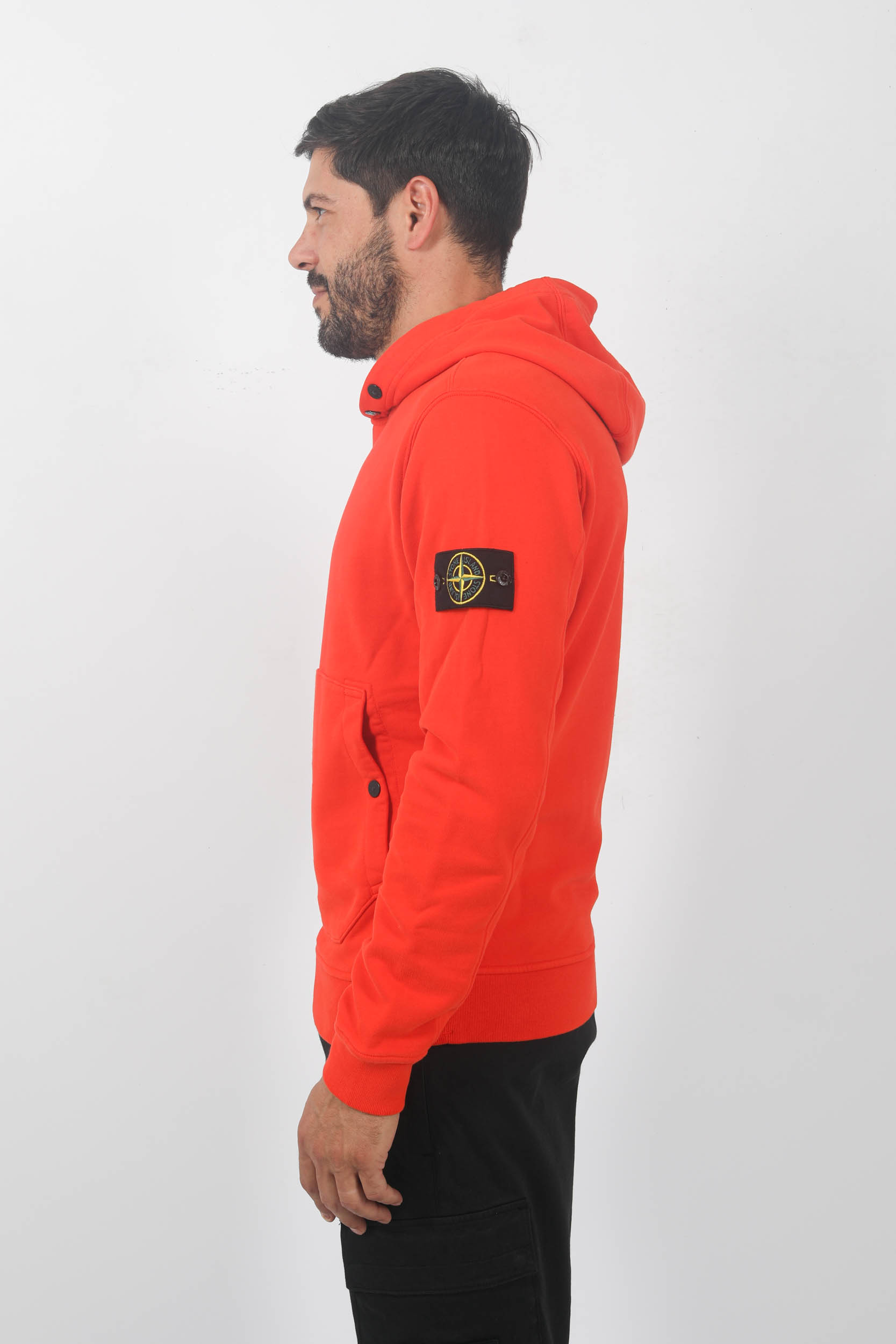 SWEAT A CAPUCHE STONE ISLAND ROUGE 791561720-V0037