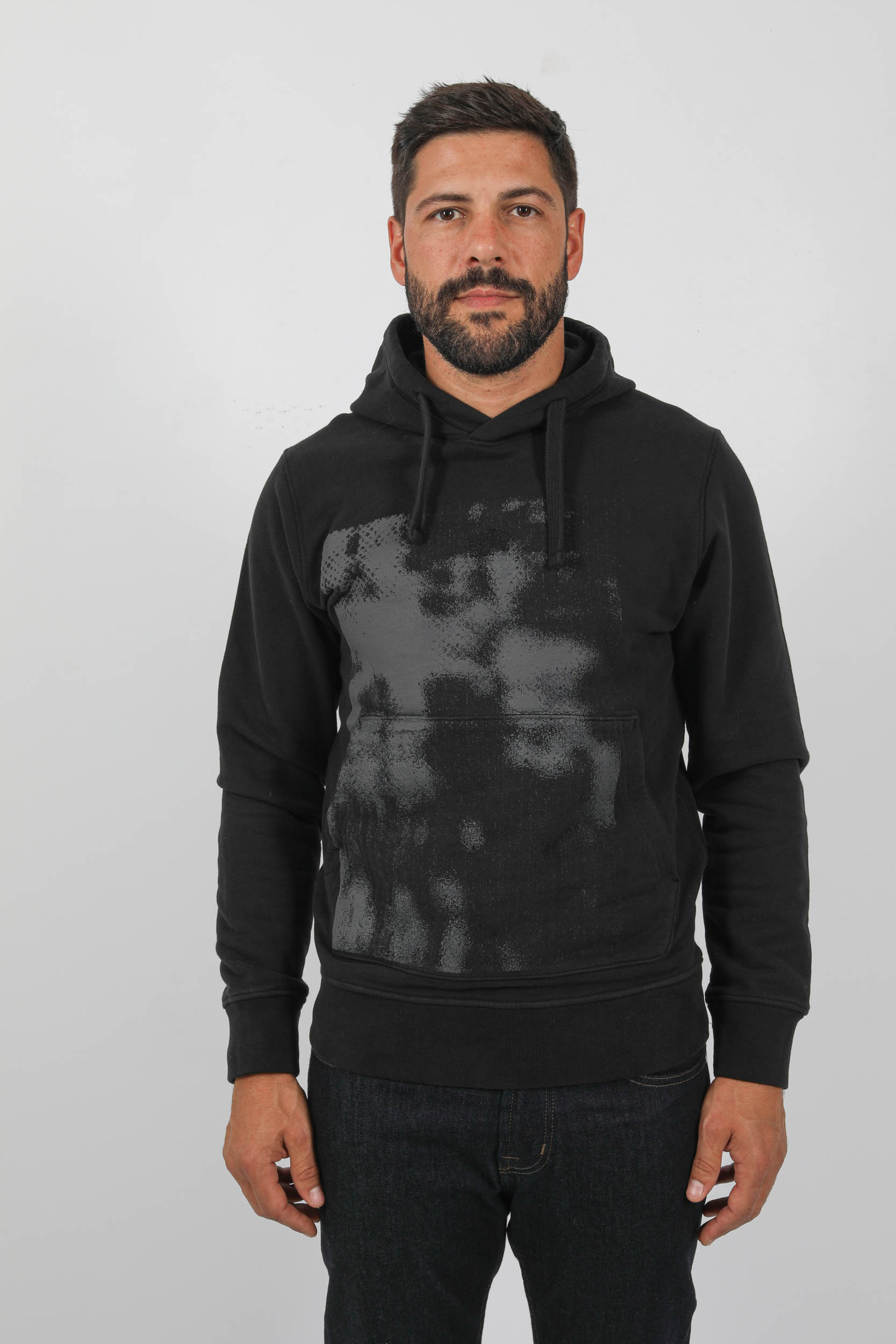 SWEAT A CAPUCHE STONE ISLAND NOIR "FOAM ONE" 791566660-V0029