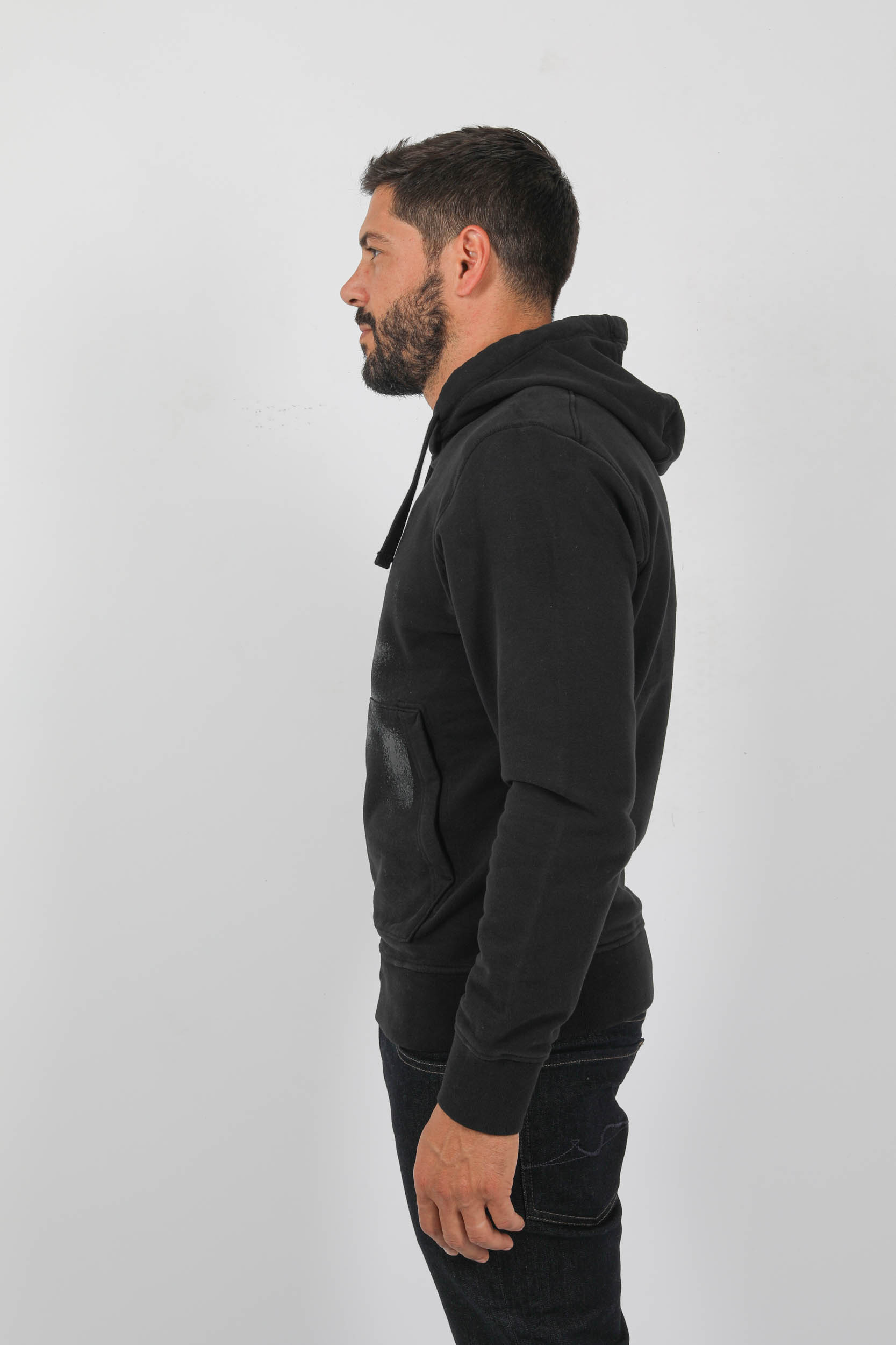 SWEAT A CAPUCHE STONE ISLAND NOIR "FOAM ONE" 791566660-V0029