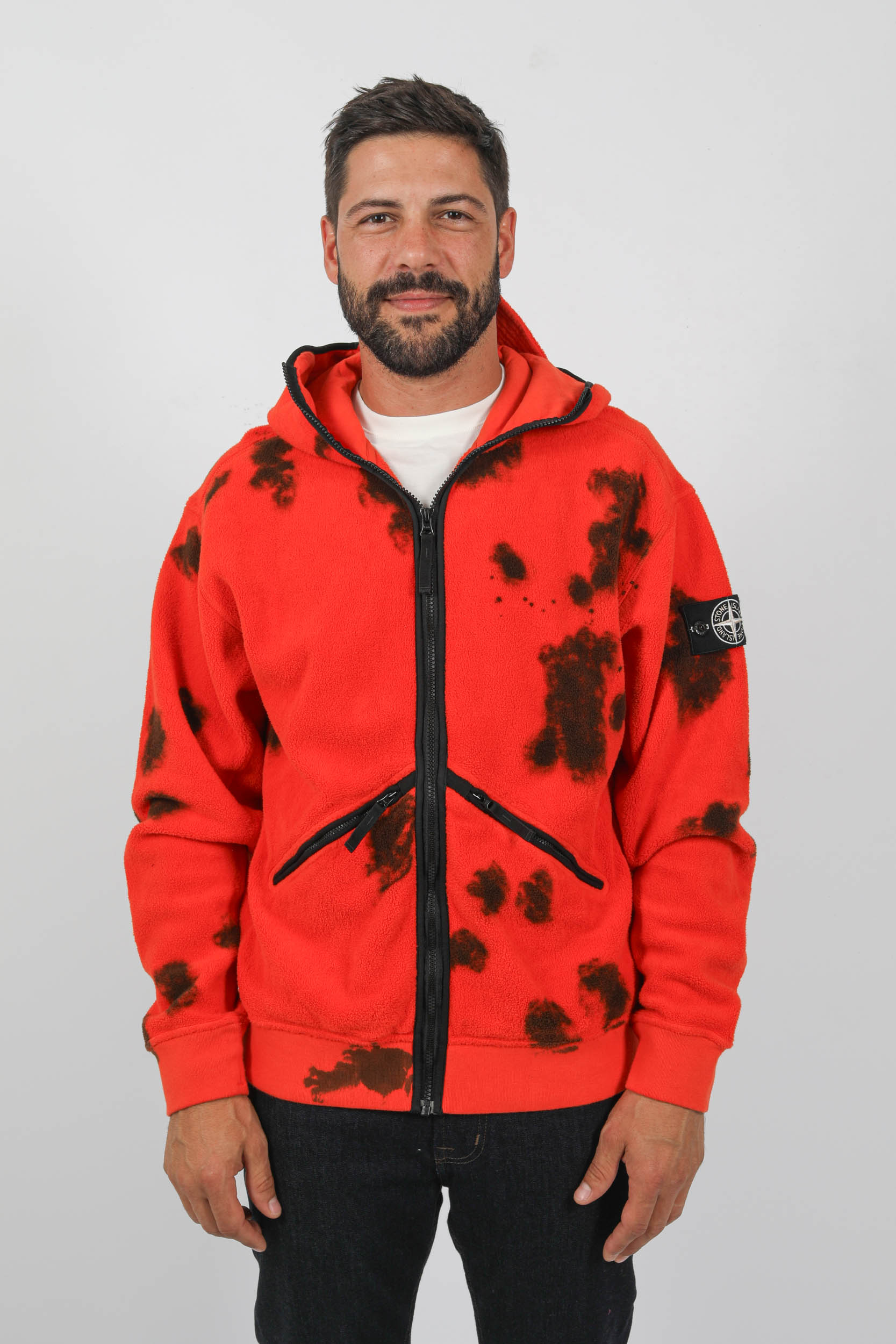 SWEAT POLAIRE STONE ISLAND ROUGE 7915658E4-V0037