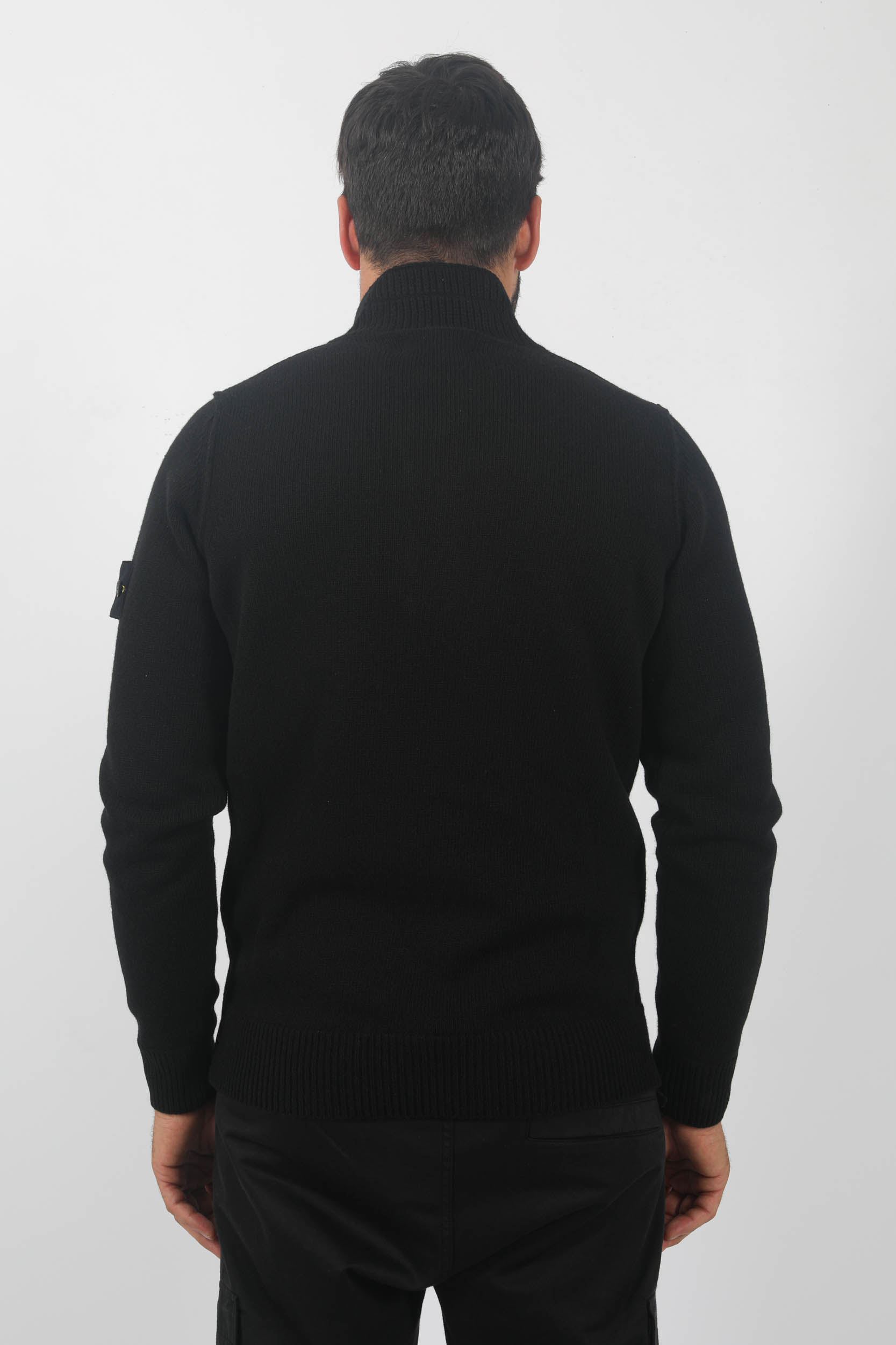 PULL COL CAMIONEUR EN LAINE STONE ISLAND NOIR 7915540A3-A0029