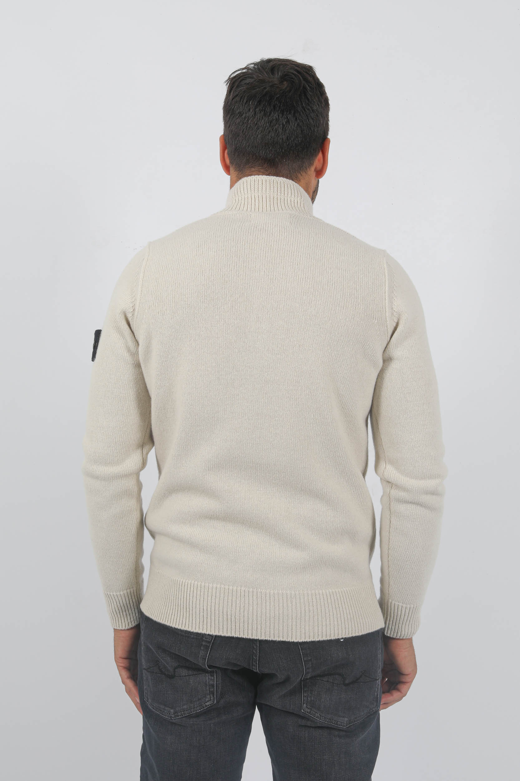 PULL STONE ISLAND COL CAMIONNEUR BEIGE 7915540A3-V0097