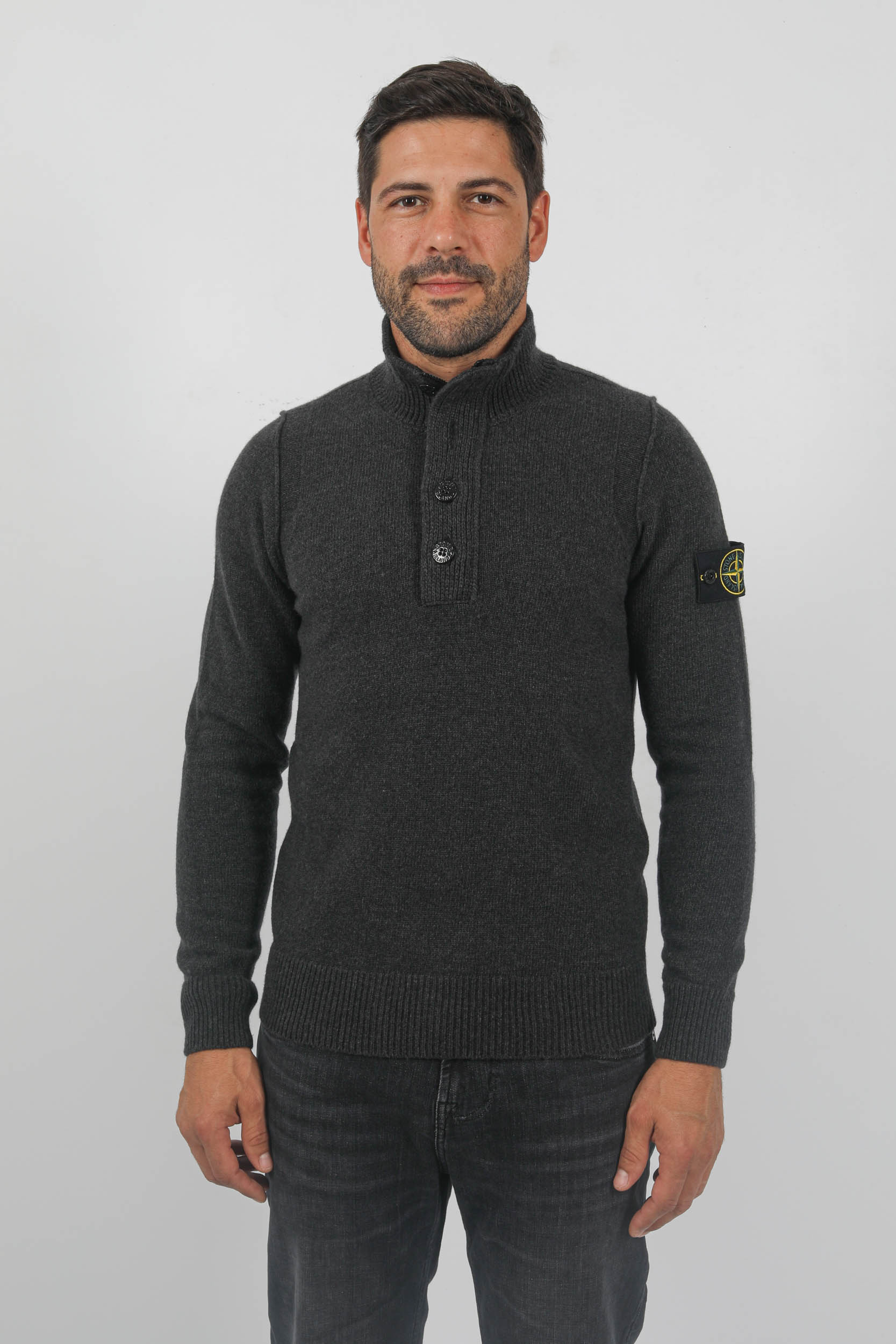 PULL STONE ISLAND COL CAMIONNEUR ANTHRACITE 7915540A3-V0M65