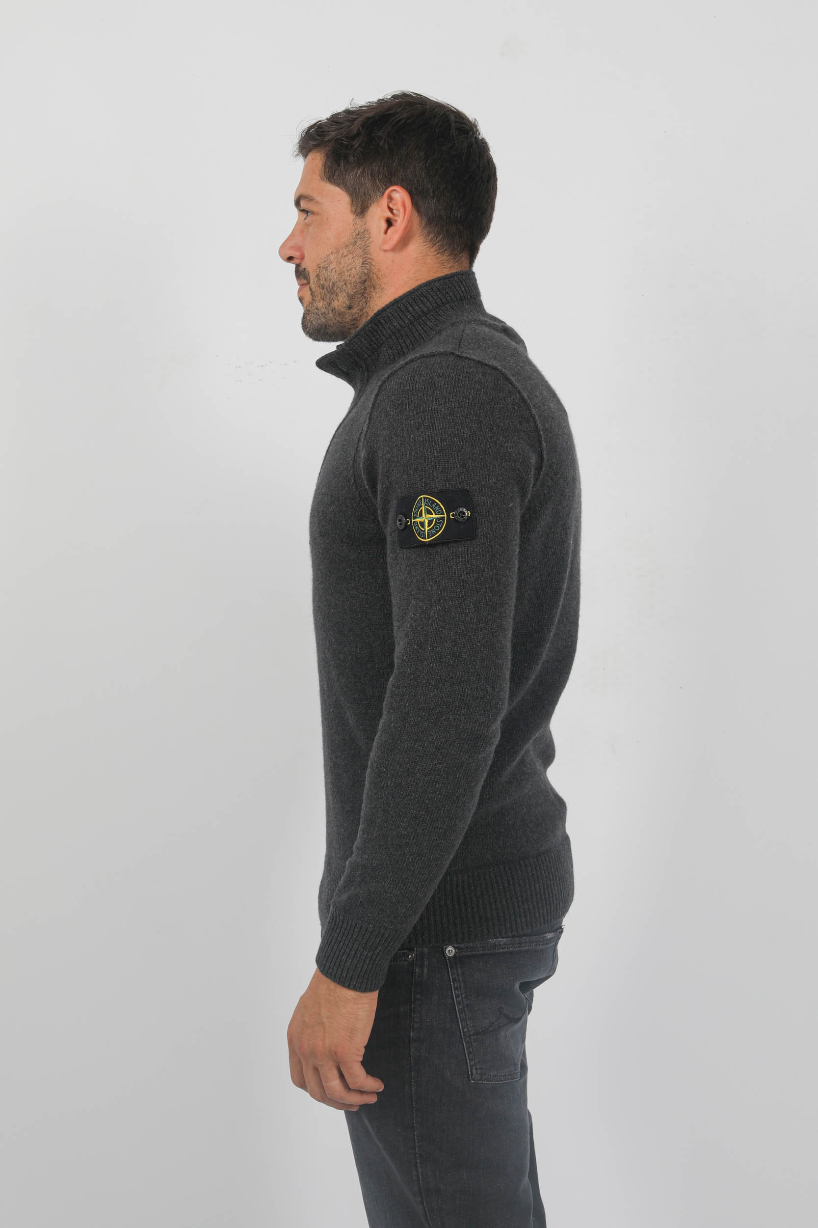 PULL STONE ISLAND COL CAMIONNEUR ANTHRACITE 7915540A3-V0M65