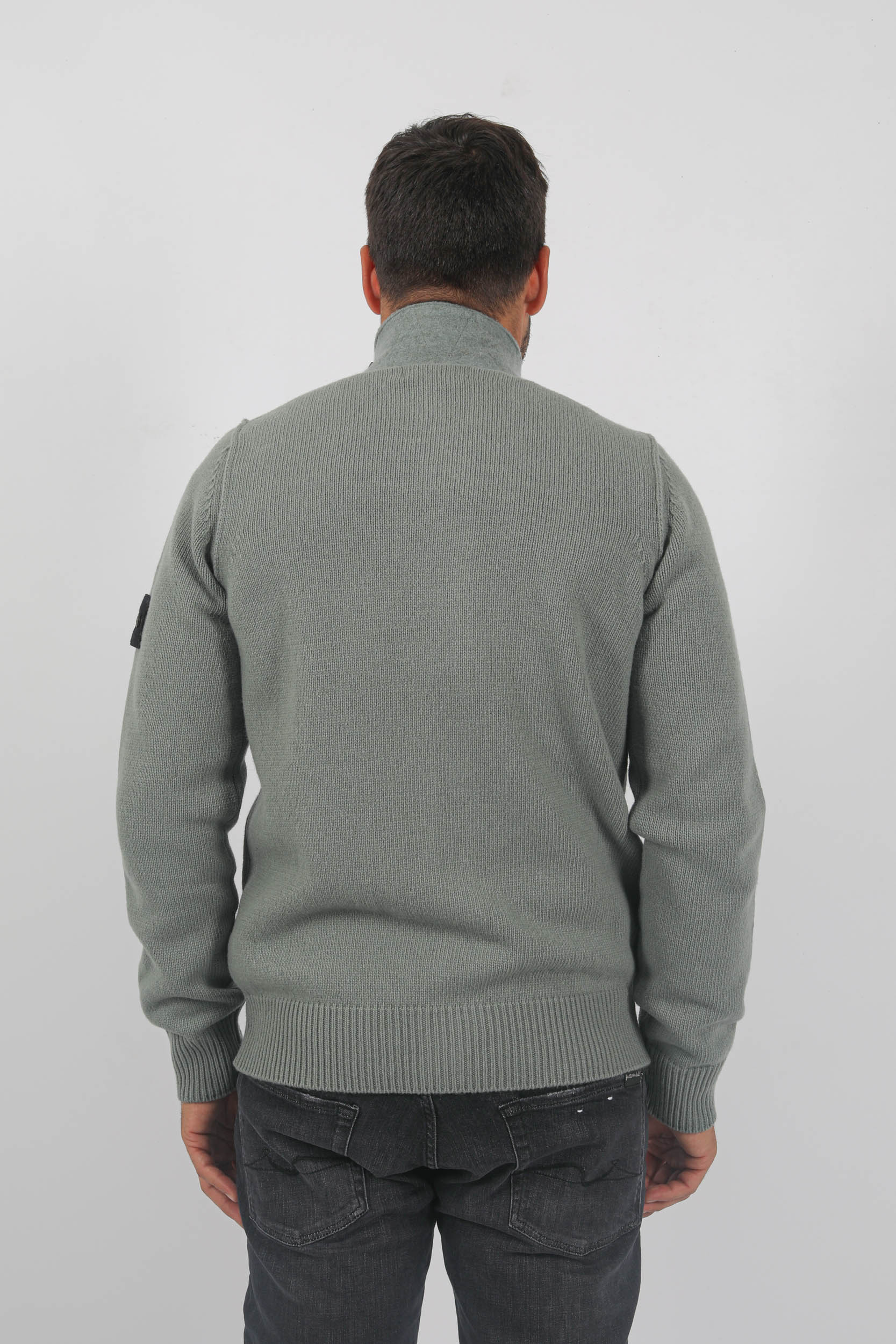 CARDIGAN EN LAINE STONE ISLAND VERT 7915547A3-V0055