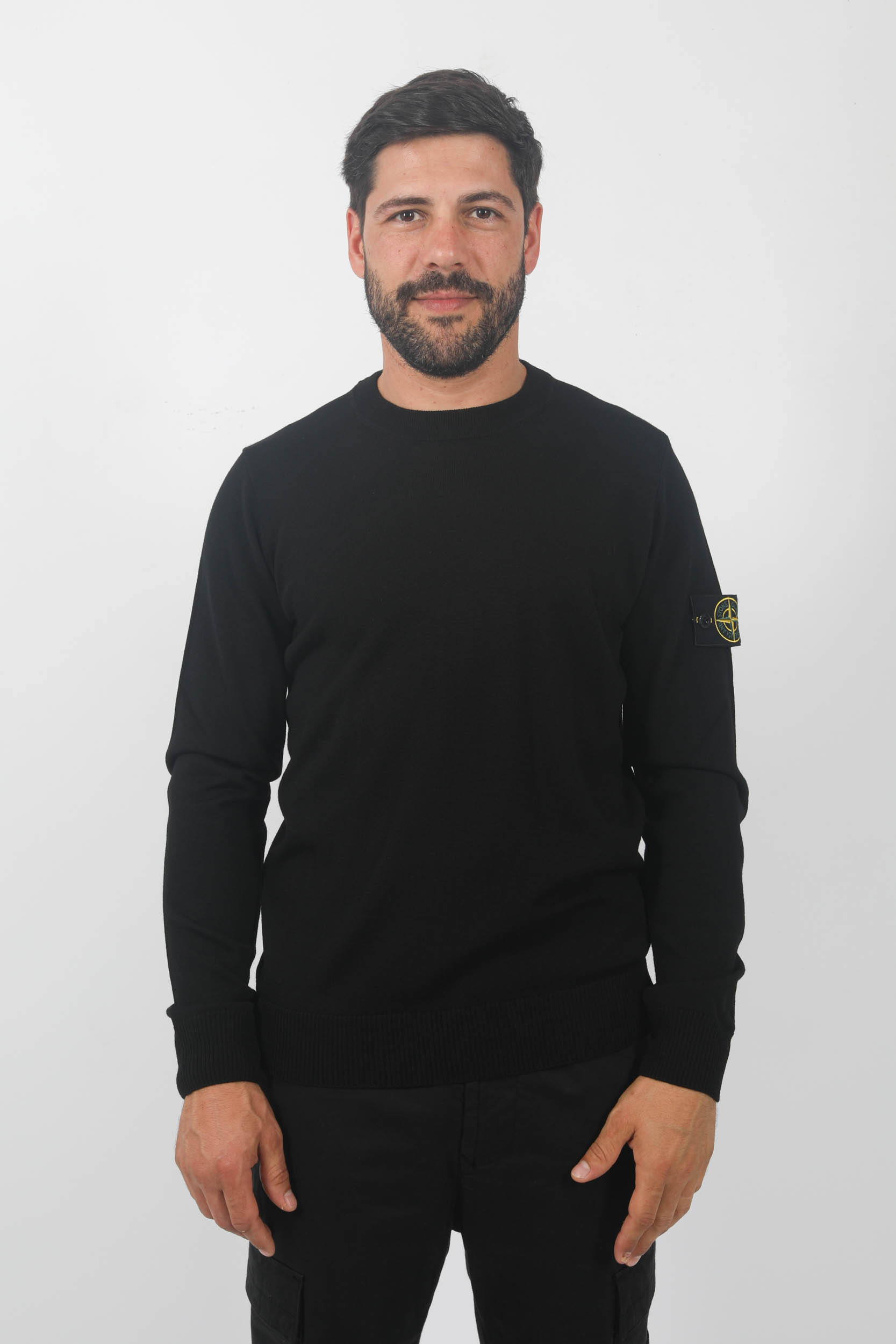 PULL MERINOS STONE ISLAND NOIR 7915510C4-A0029