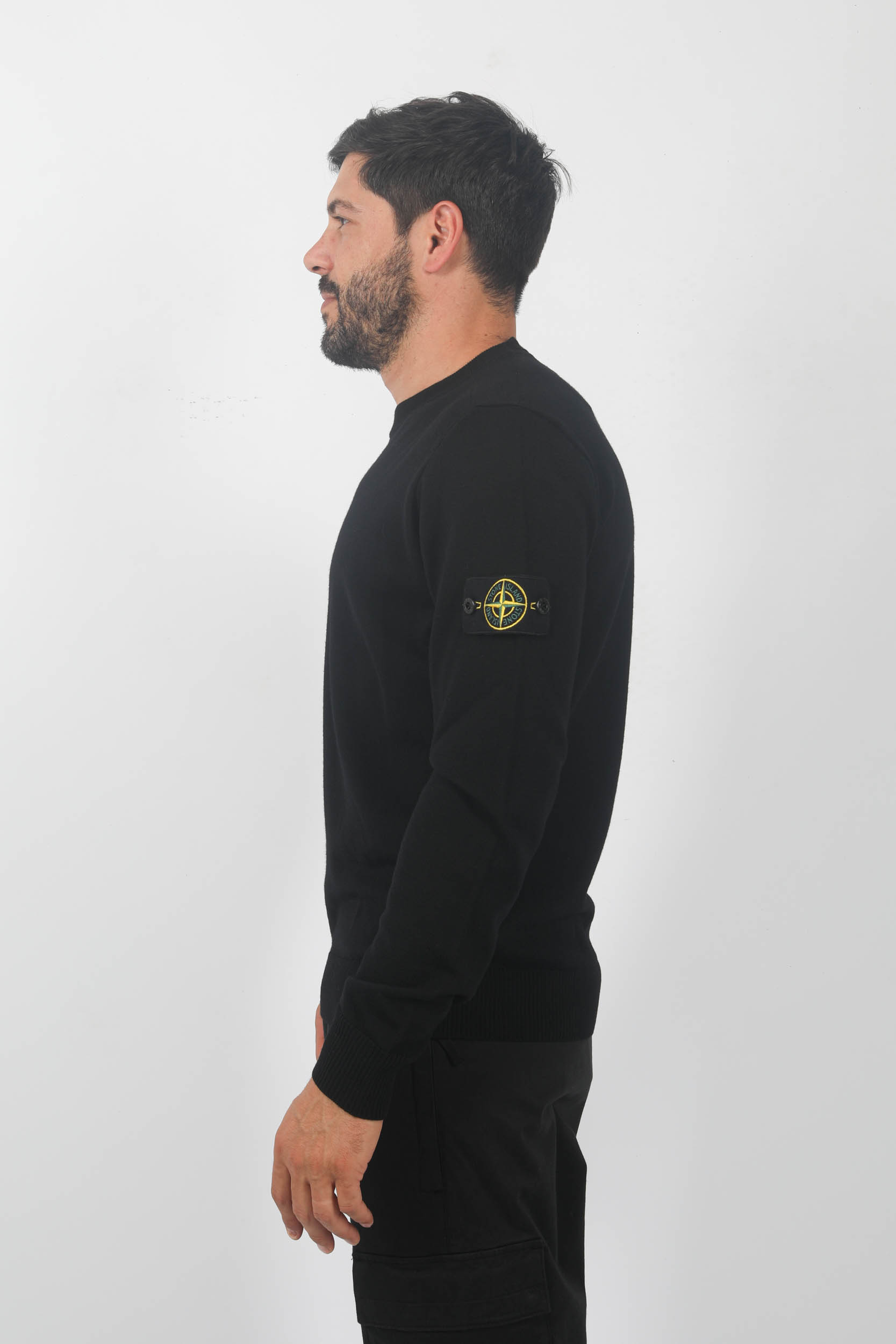 PULL MERINOS STONE ISLAND NOIR 7915510C4-A0029