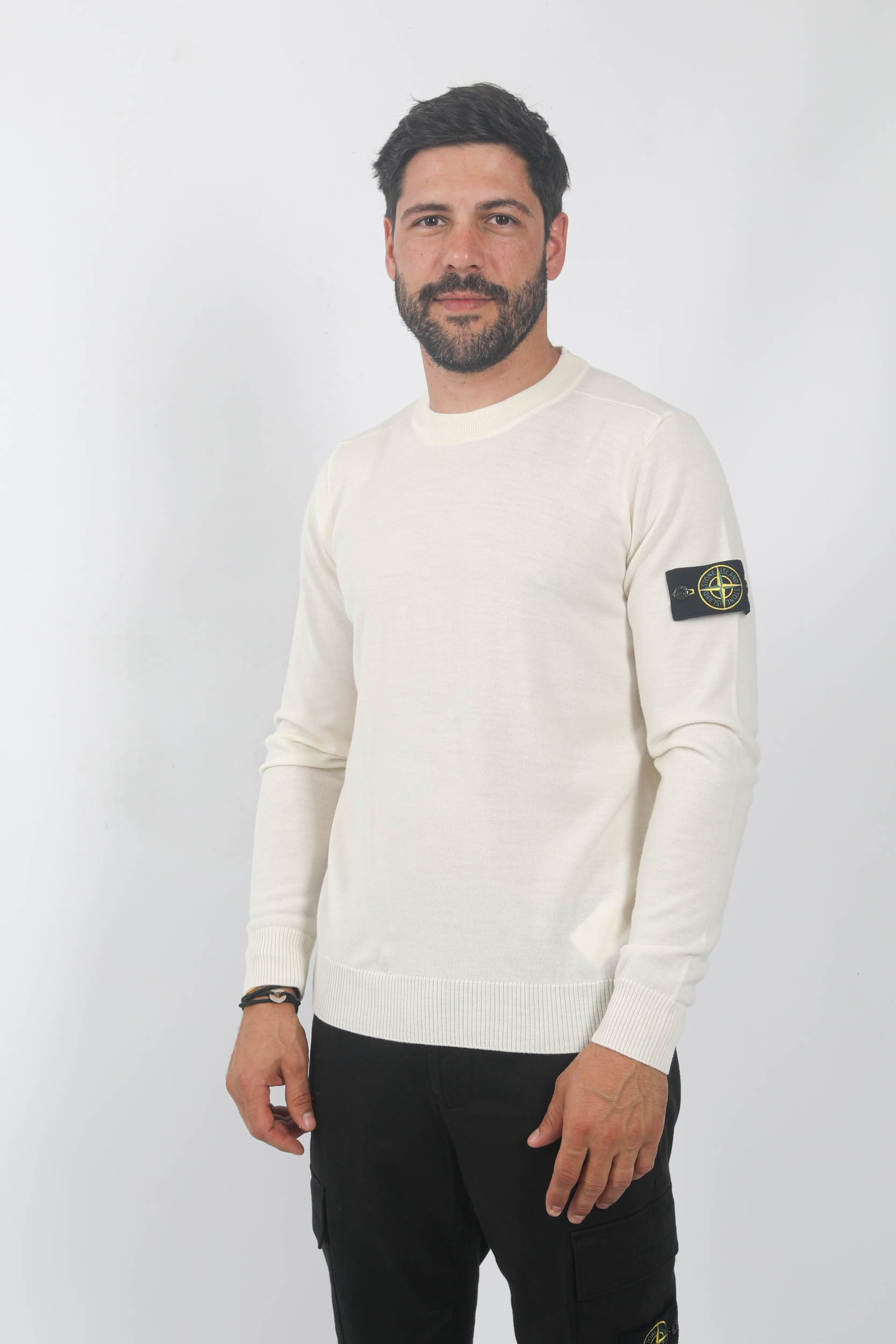 PULL MERINOS STONE ISLAND ECRU 7915510C4-V0099