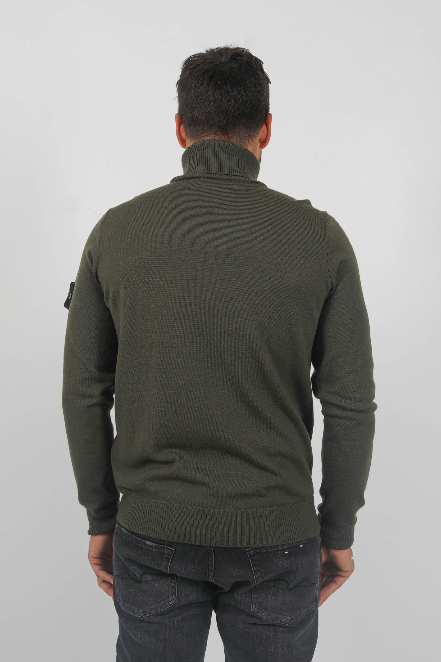 PULL COL ROULE MERINOS STONE ISLAND KAKI 7915525C4-V0058