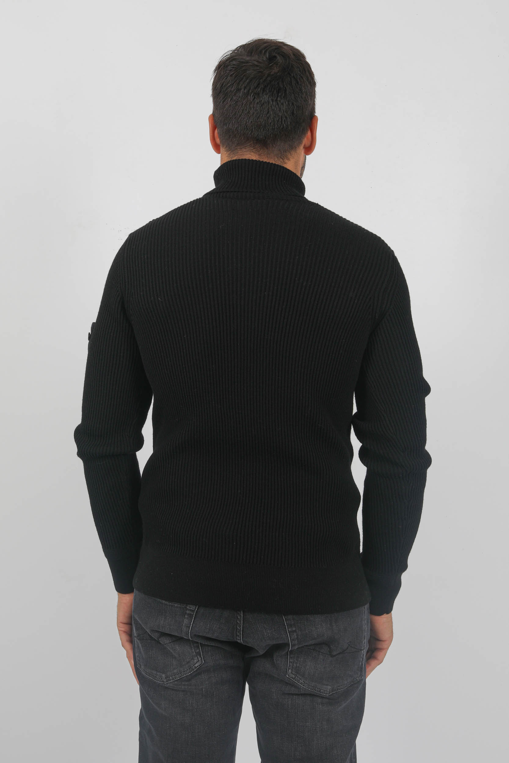 PULL STONE ISLAND COL ROULE COTES ANGLAISES NOIR 7915552C2-V0029