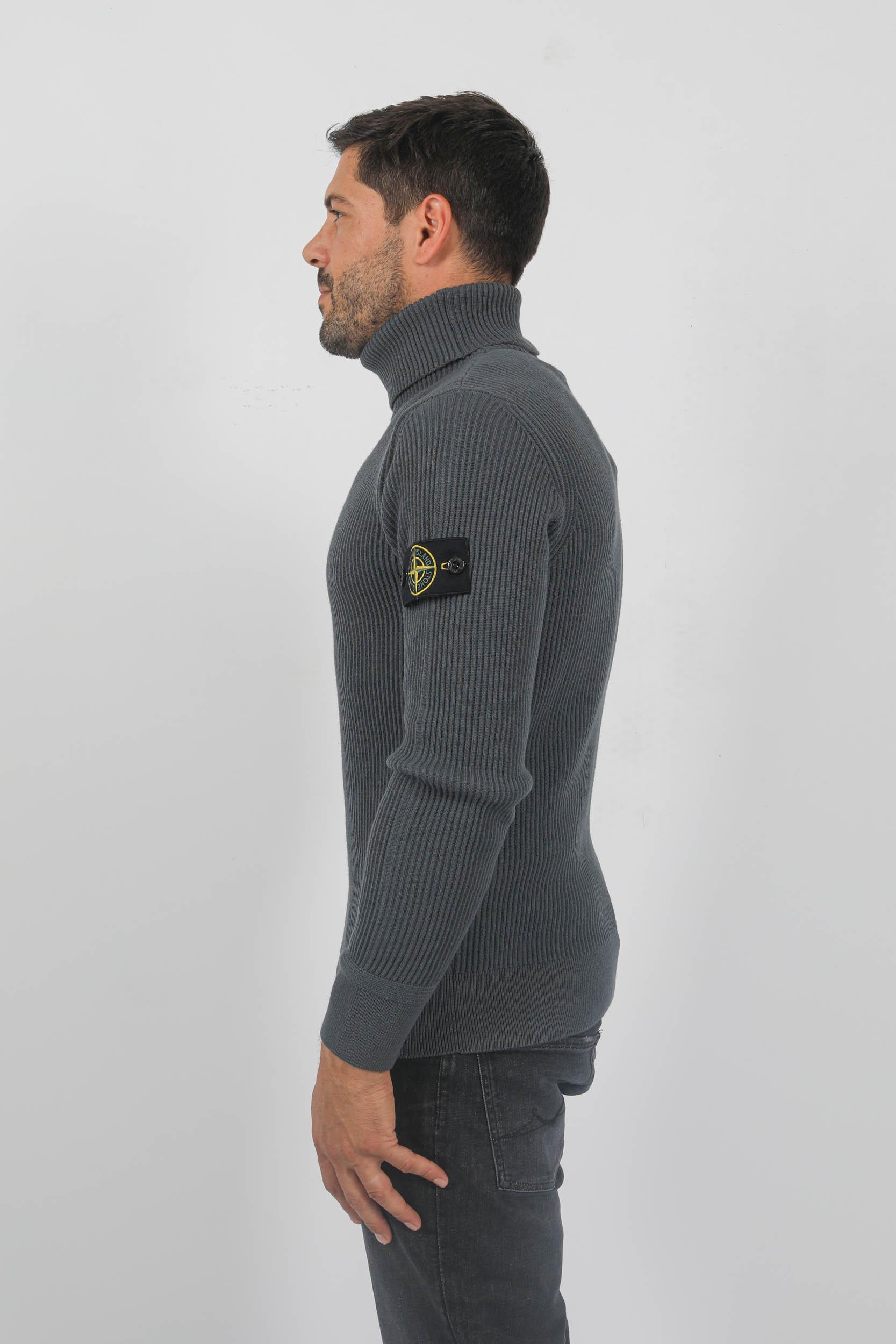 PULL STONE ISLAND COL ROULE COTES ANGLAISES ANTHRACITE 7915552C2-V0062