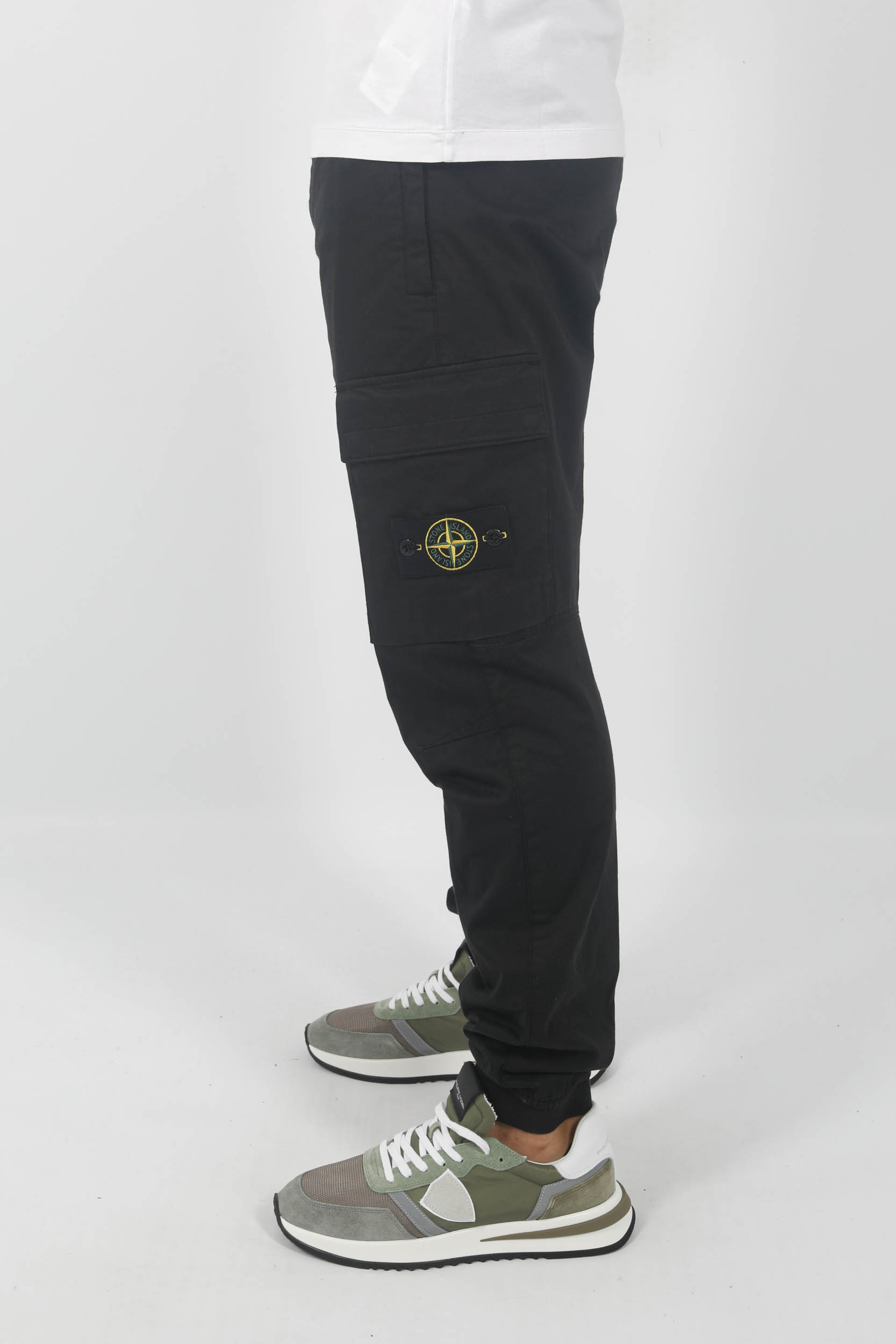 PANTALON CARGO ELASTIQUE STONE ISLAND NOIR 791531314-A0029