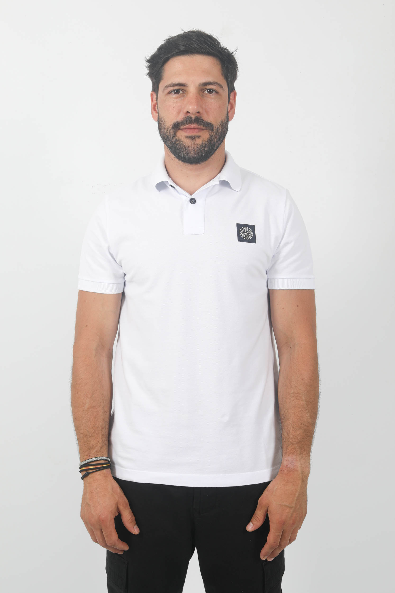 POLO STONE ISLAND BLANC 79152SC17-A1001