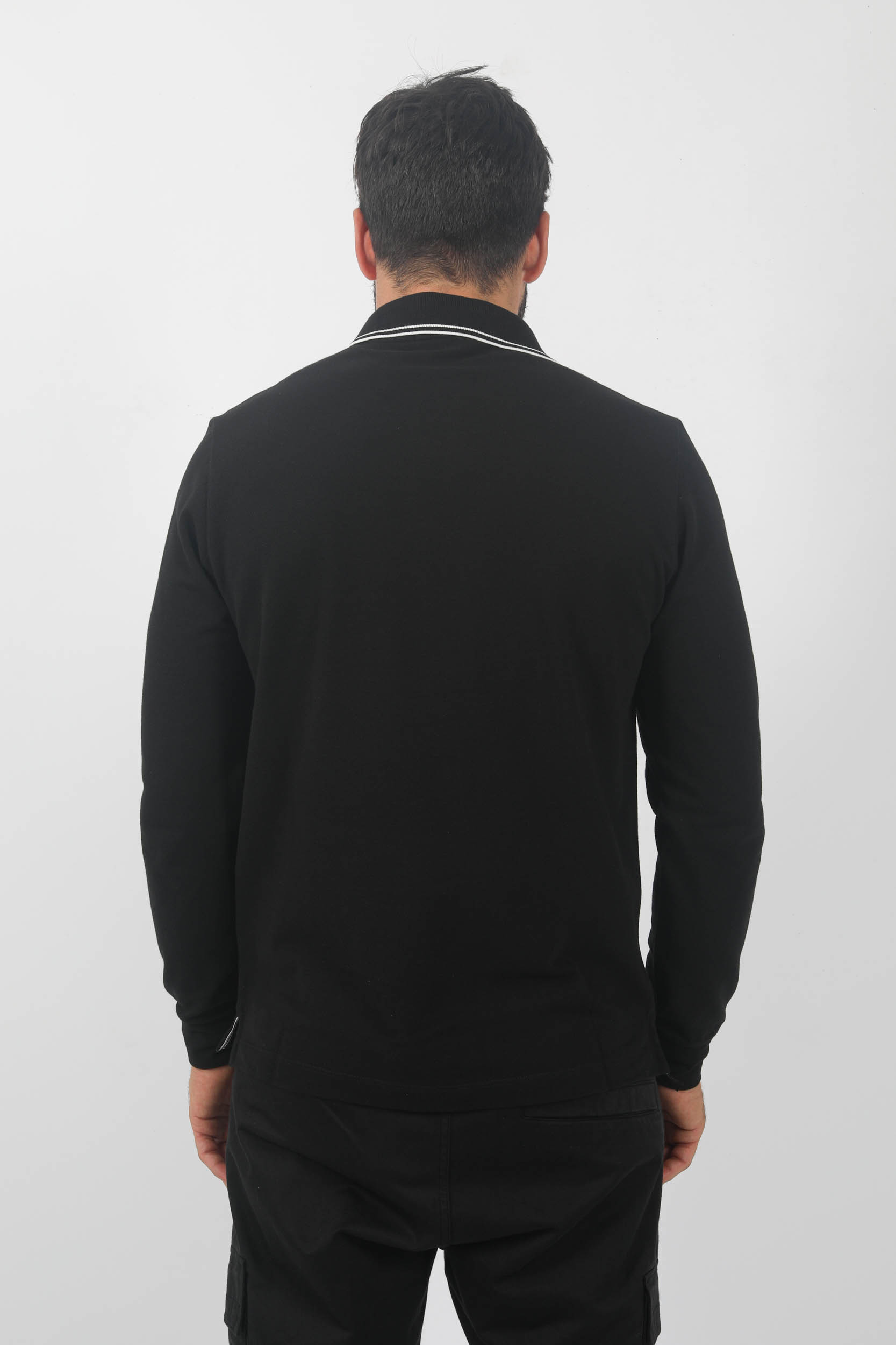 POLO MANCHES LONGUES STONE ISLAND NOIR 79152SL18-A0029