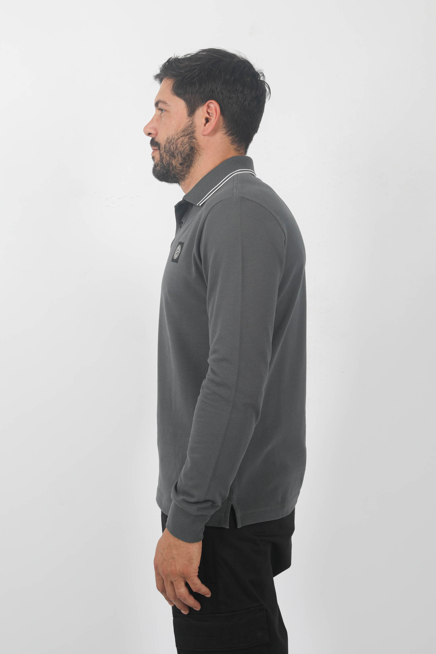 POLO MANCHES LONGUES STONE ISLAND ANTHRACITE 79152SL18-V0062