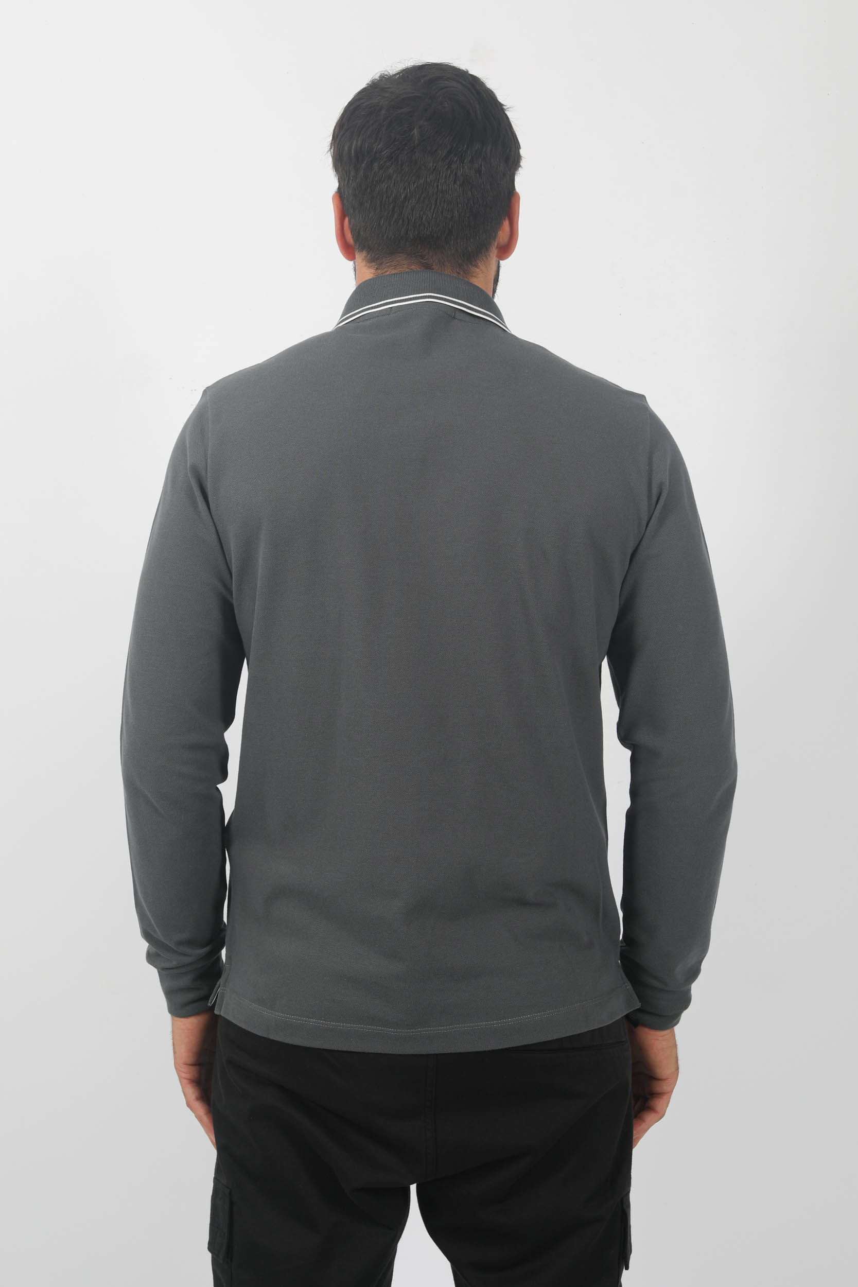 POLO MANCHES LONGUES STONE ISLAND ANTHRACITE 79152SL18-V0062