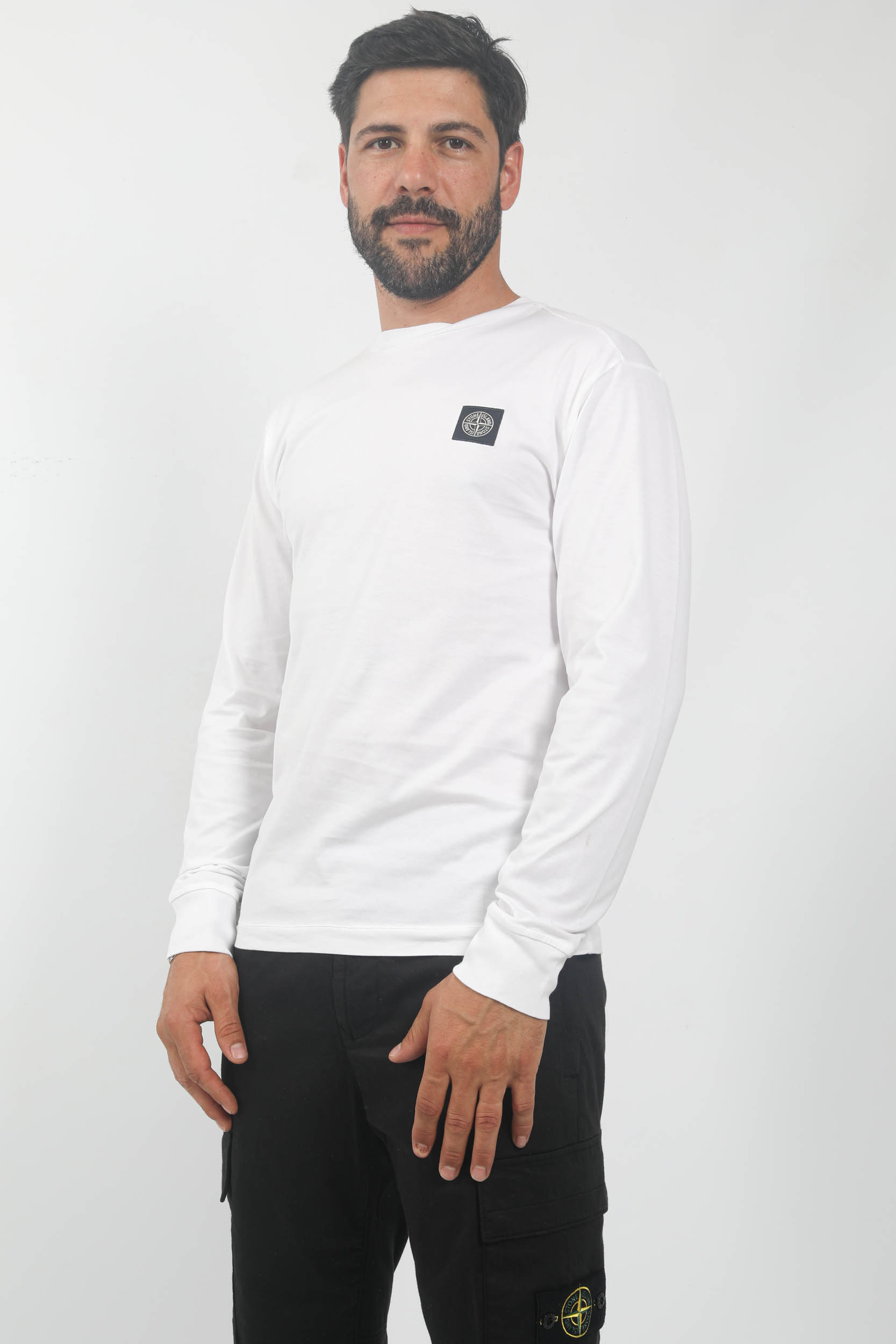 T-SHIRT MANCHES LONGUES STONE ISLAND BLANC 791522713-A0001