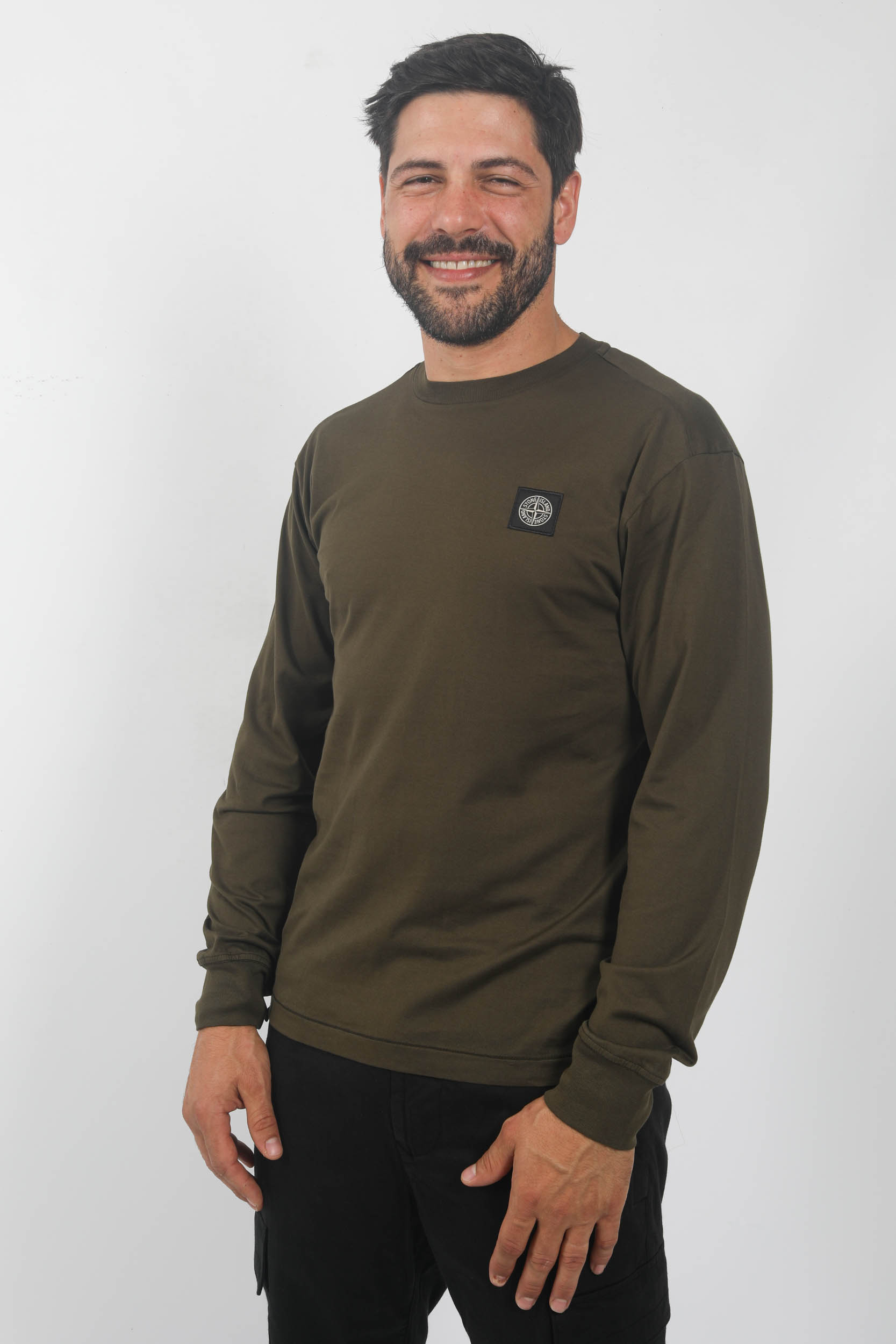 T-SHIRT STONE ISLAND MANCHES LONGUES KAKI 791522713-V0058