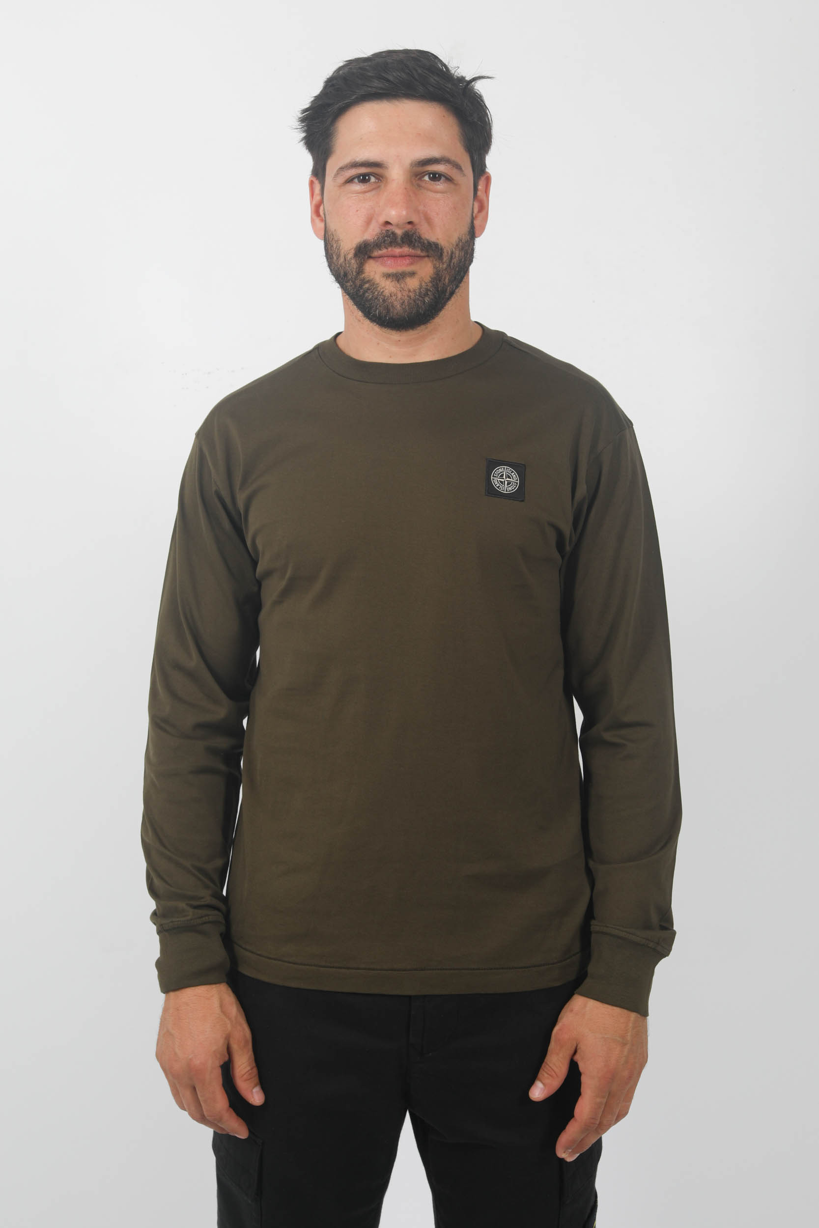 T-SHIRT STONE ISLAND MANCHES LONGUES KAKI 791522713-V0058