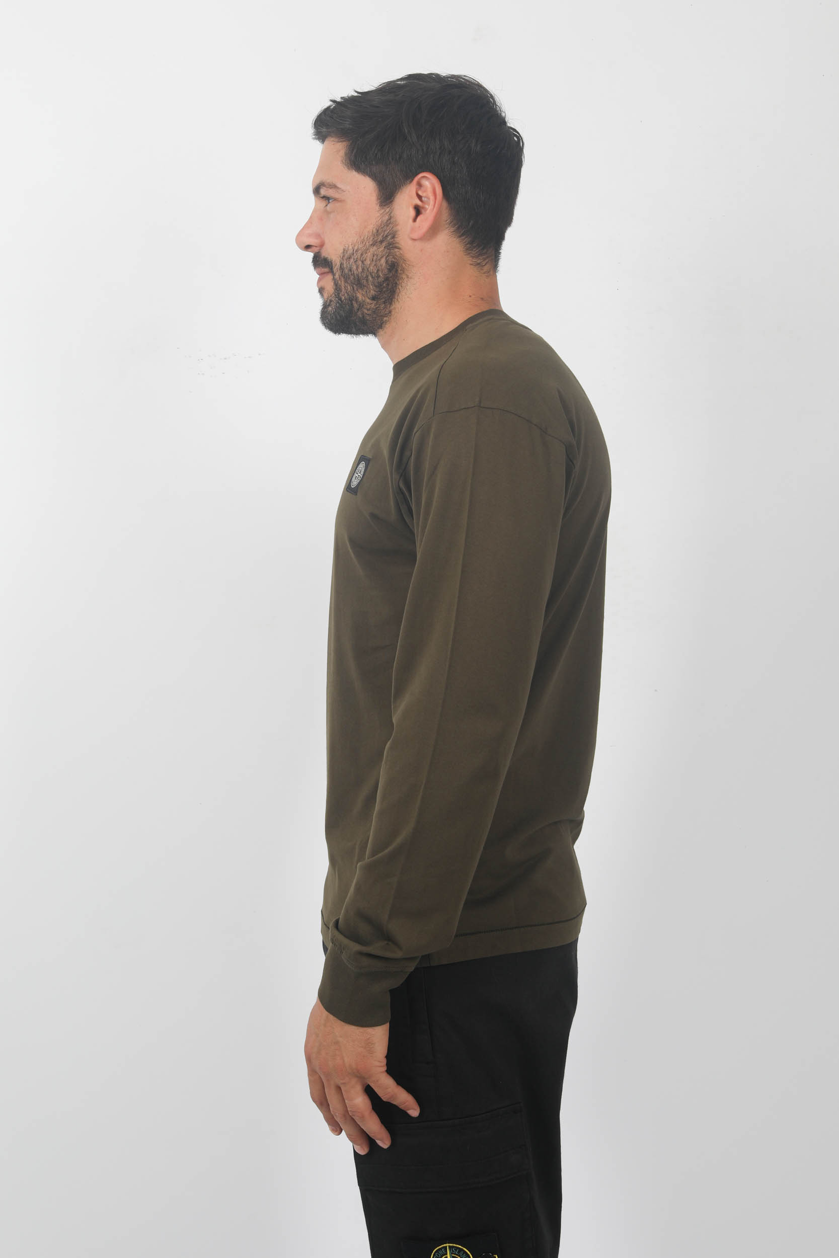 T-SHIRT STONE ISLAND MANCHES LONGUES KAKI 791522713-V0058
