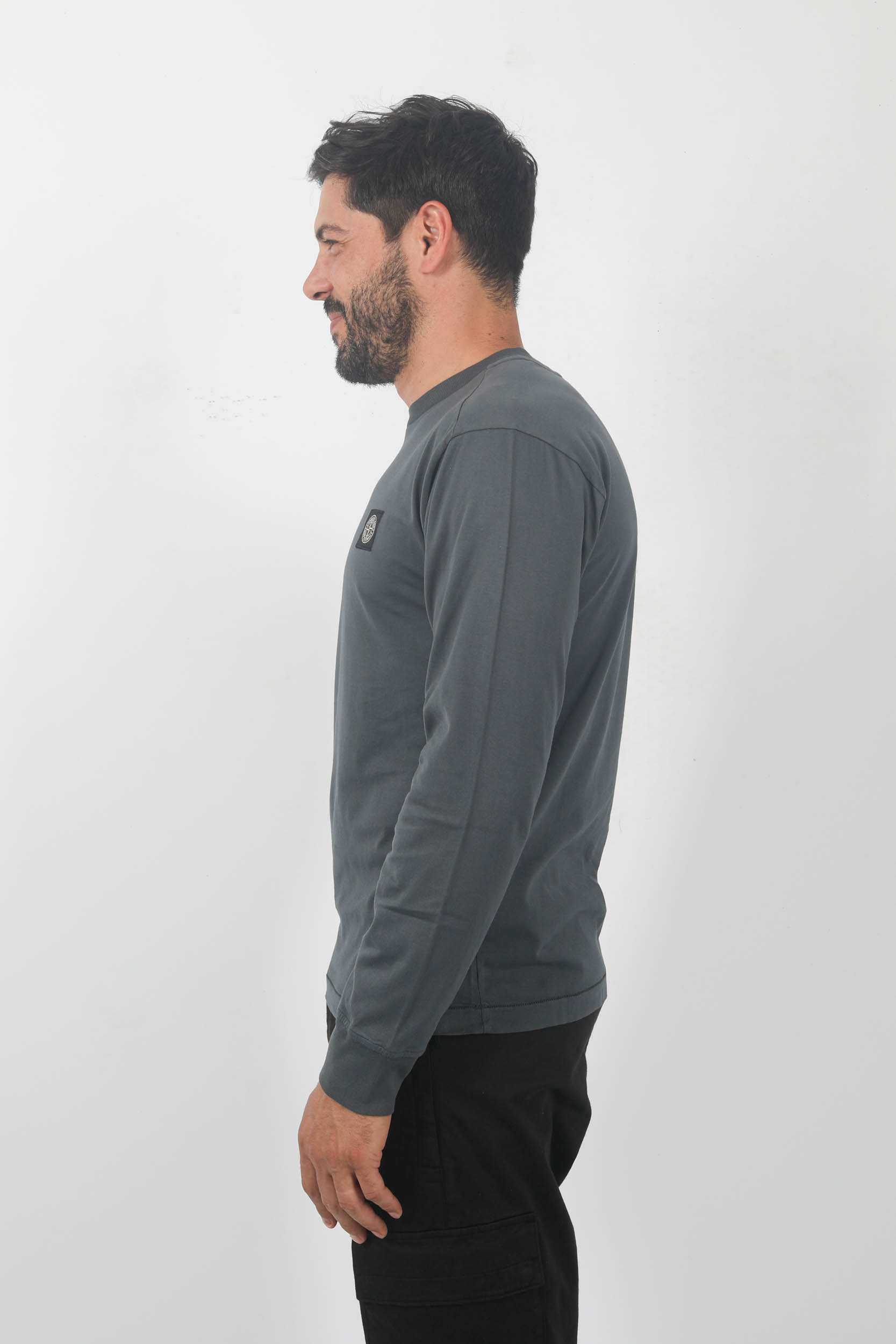 T-SHIRT STONE ISLAND MANCHES LONGUES ANTHRACITE 791522713-V0062