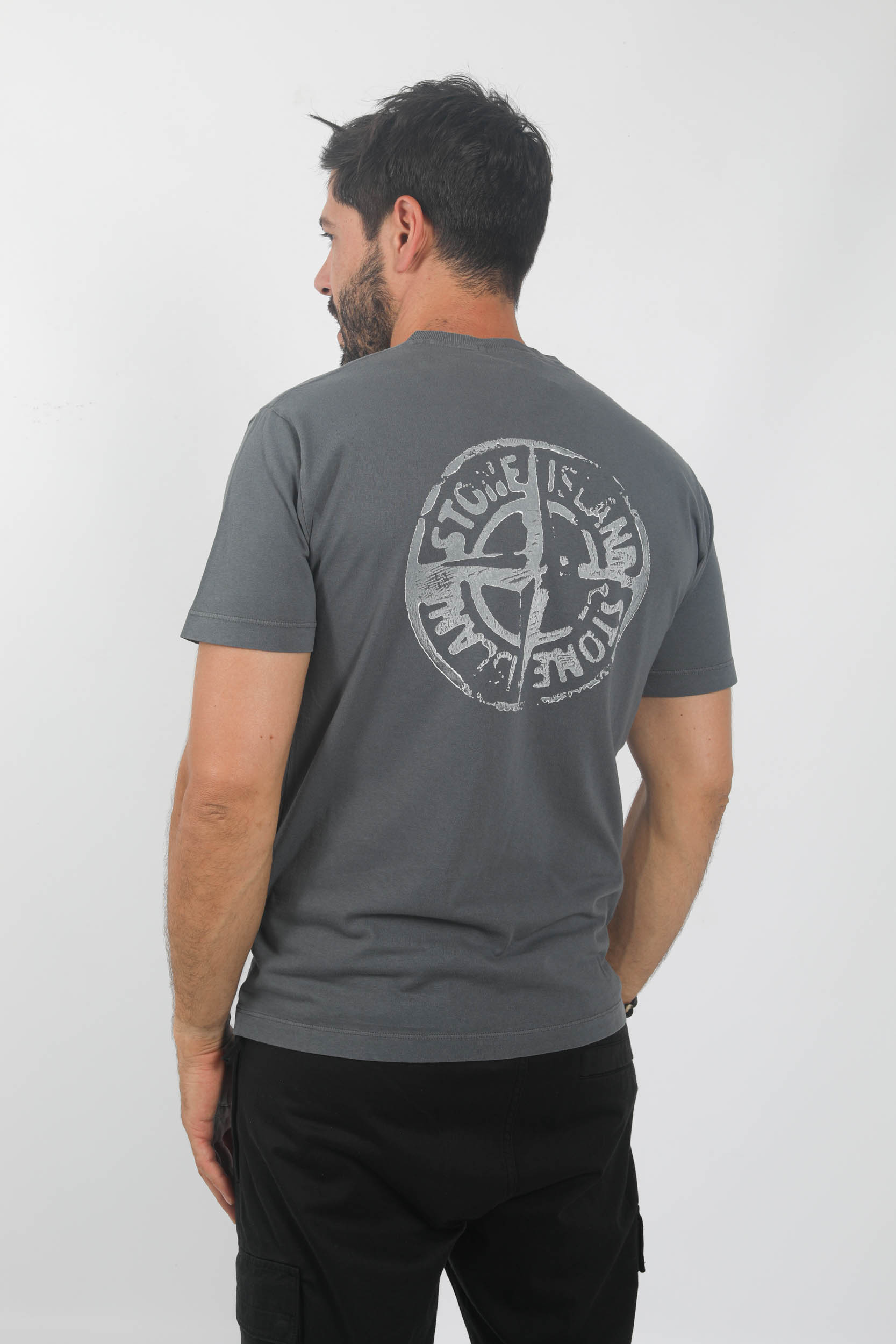 T-SHIRT STONE ISLAND ANTHRACITE LOGO DOS 79152NS82-V0062