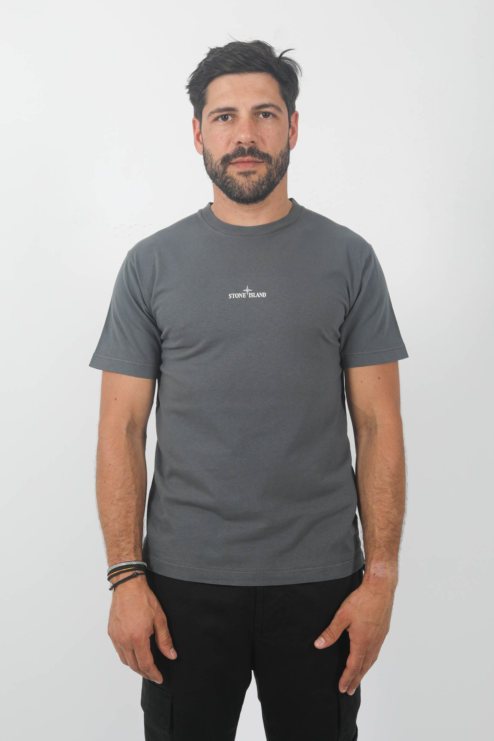 T-SHIRT STONE ISLAND ANTHRACITE LOGO DOS 79152NS82-V0062