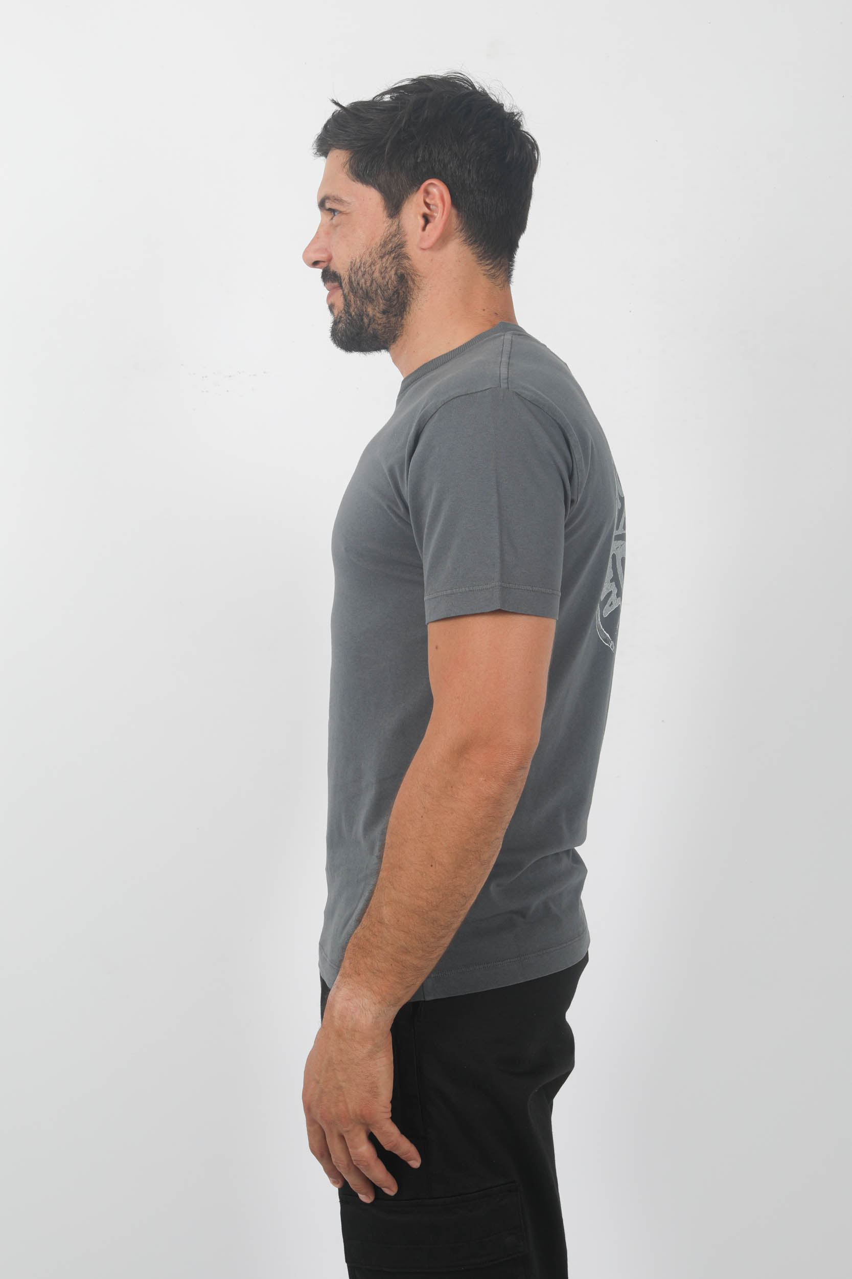 T-SHIRT STONE ISLAND ANTHRACITE LOGO DOS 79152NS82-V0062