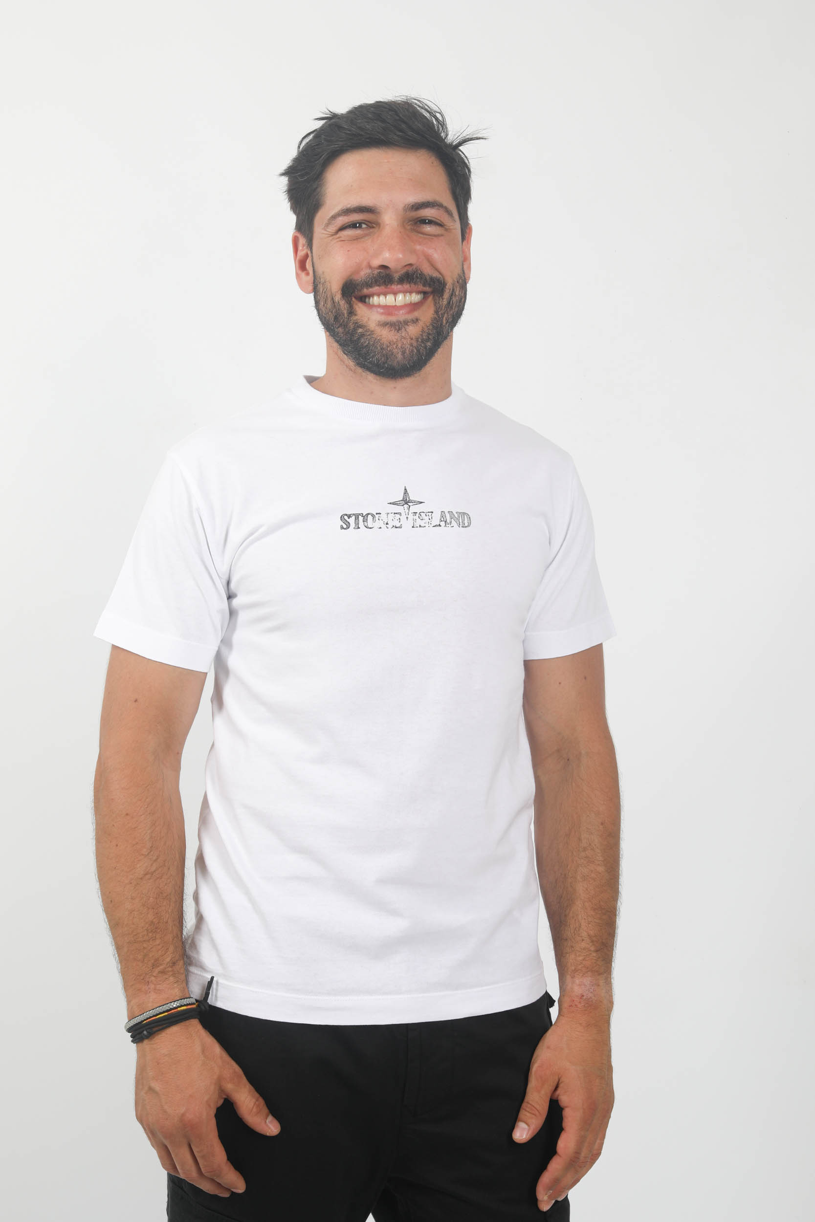 T-SHIRT STONE ISLAND LOGO BLANC 79152NS81-V0001