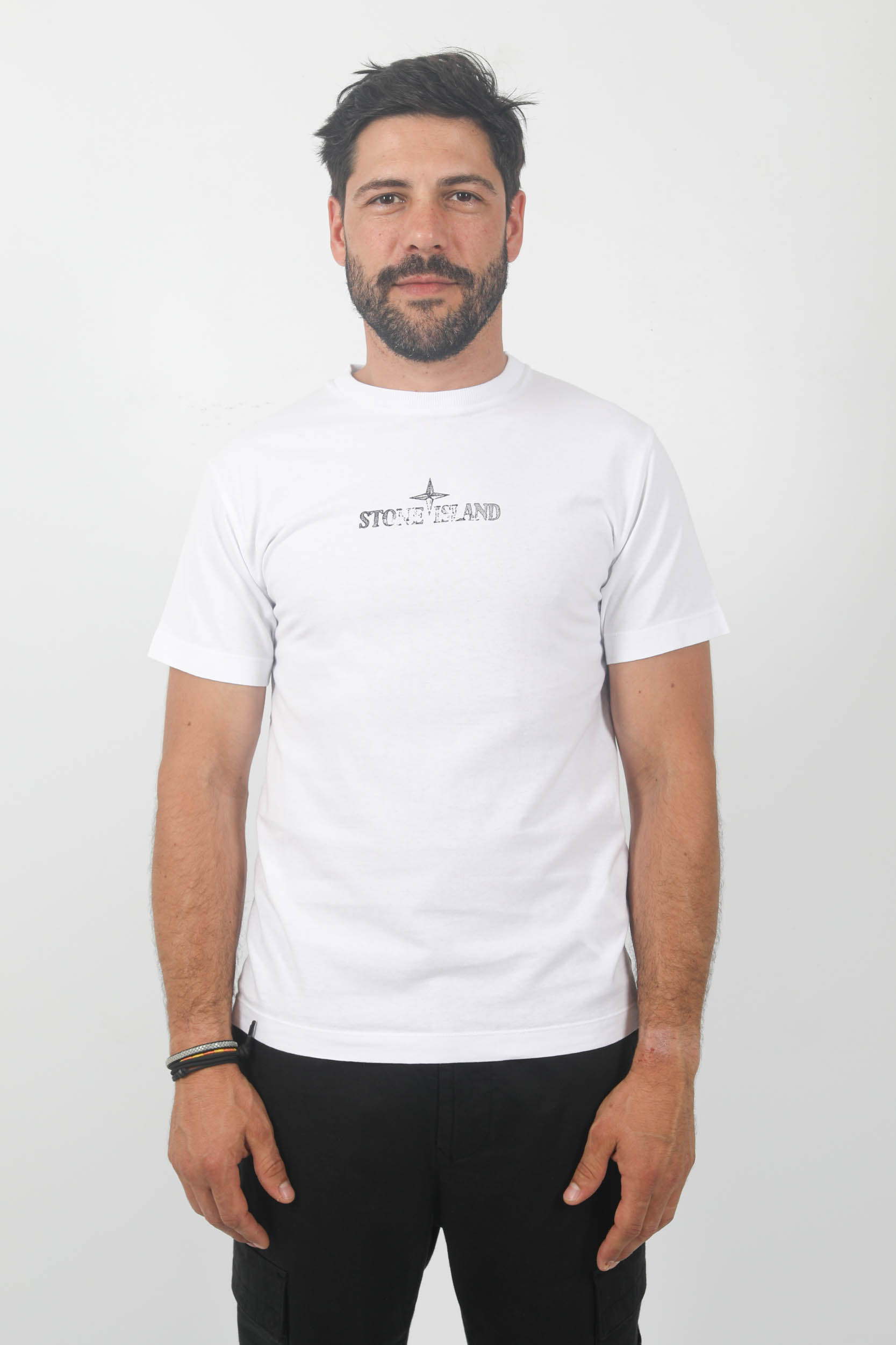 T-SHIRT STONE ISLAND LOGO BLANC 79152NS81-V0001