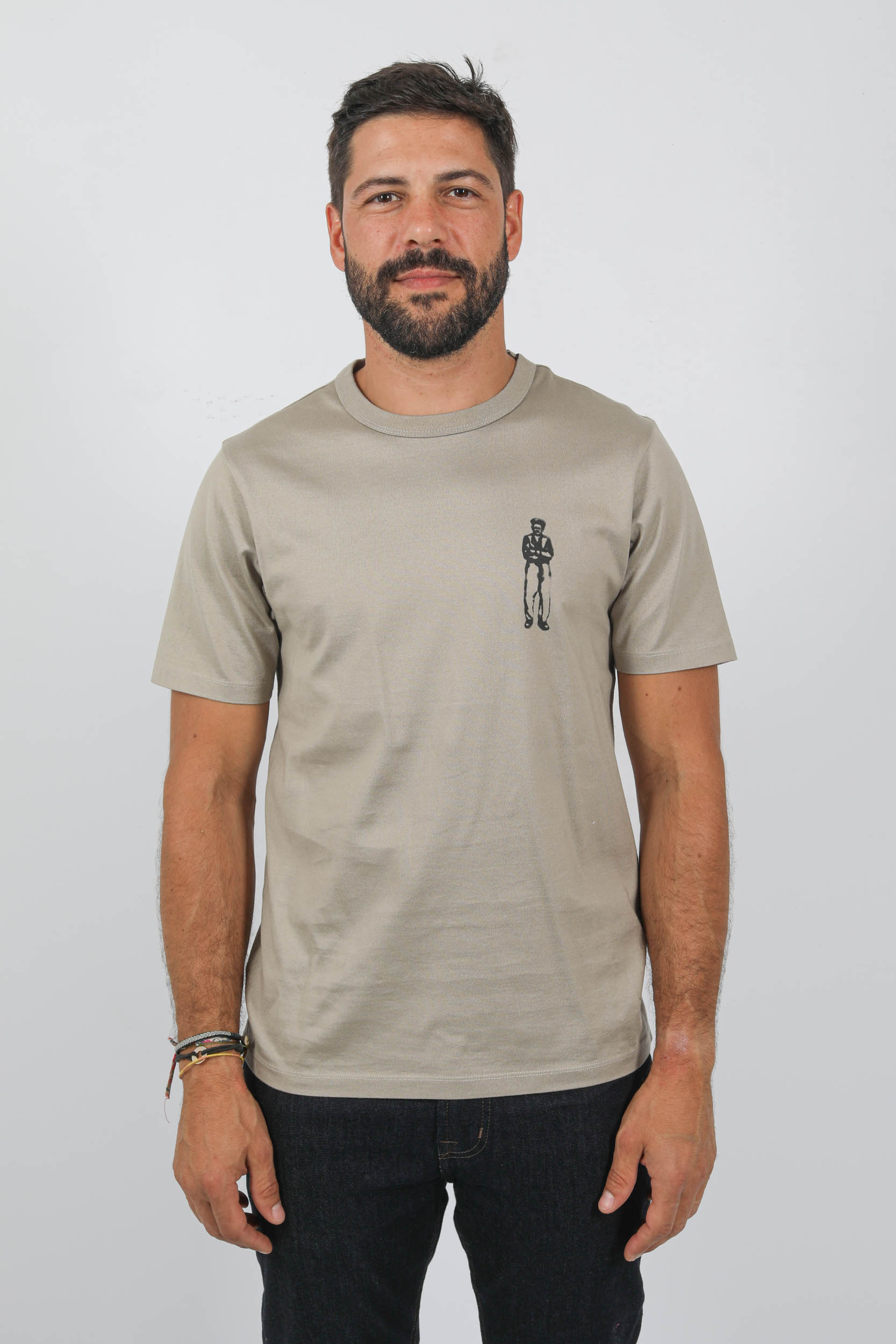 T-SHIRT C.P COMPANY BEIGE LOGO AU DOS S155A-335