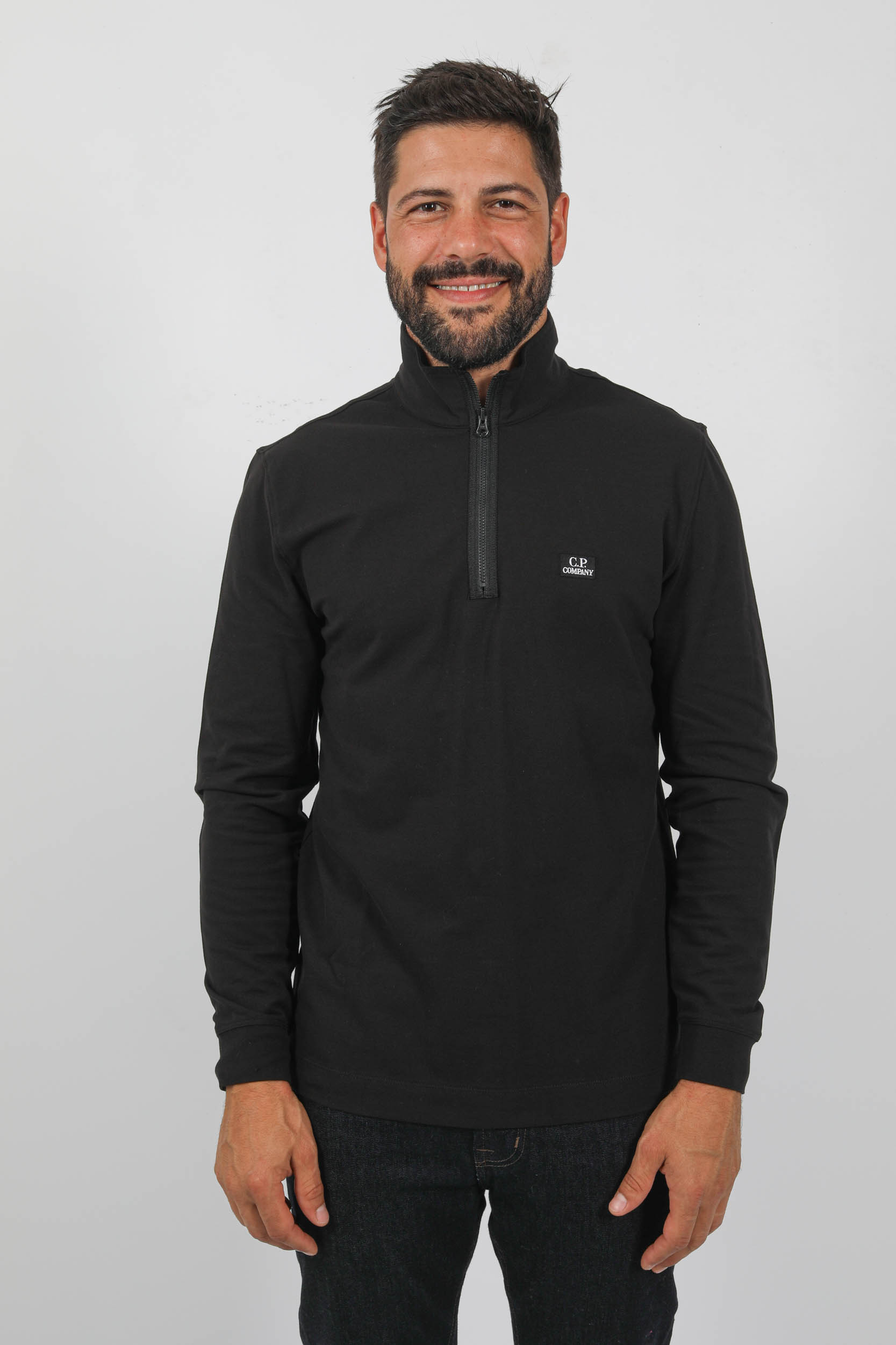 POLO COL ZIPPE C.P COMPANY NOIR L074A-999