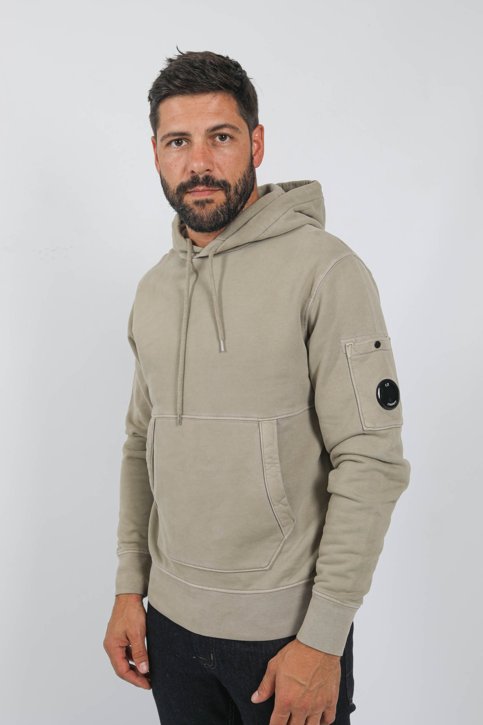 SWEAT A CAPUCHE C.P COMPANY BEIGE DELAVE S009A-335