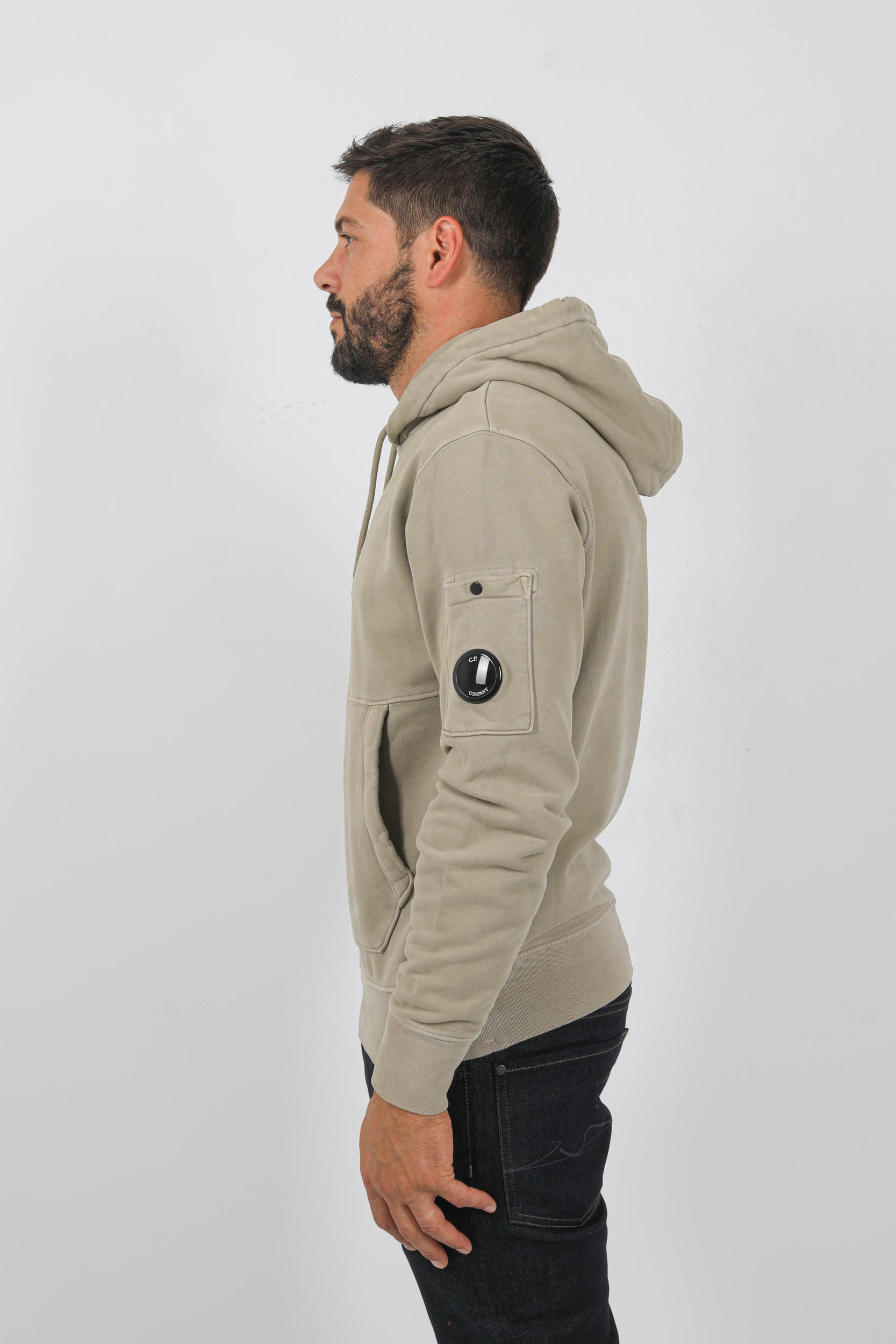 SWEAT A CAPUCHE C.P COMPANY BEIGE DELAVE S009A-335