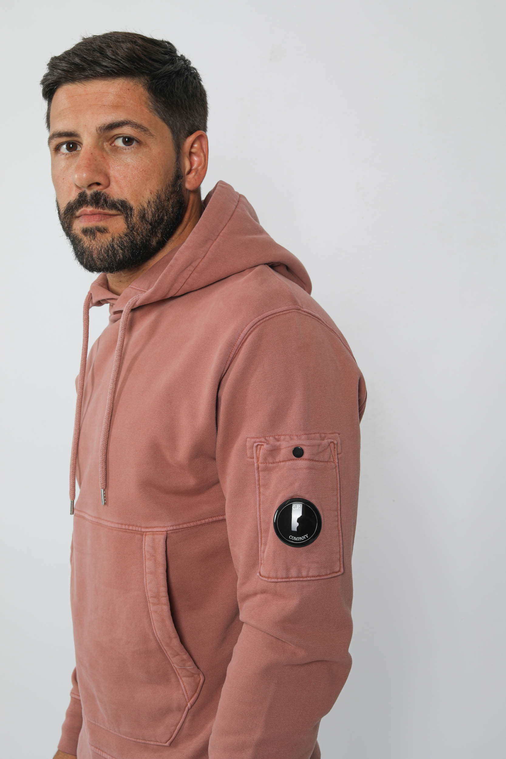 SWEAT A CAPUCHE C.P COMPANY ROSE DELAVE S009A-476