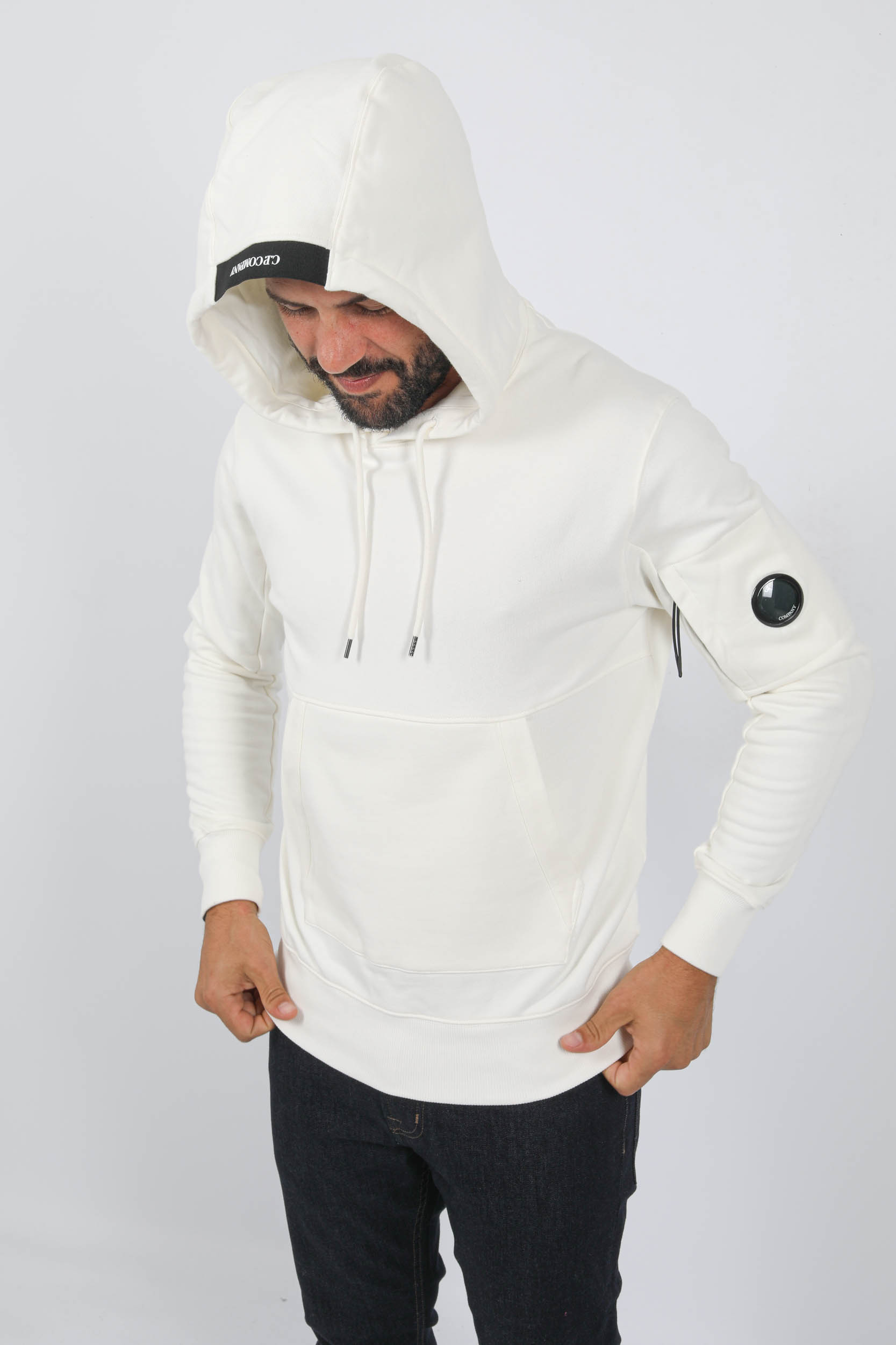 SWEAT A CAPUCHE C.P COMPANY BLANC S023A-103