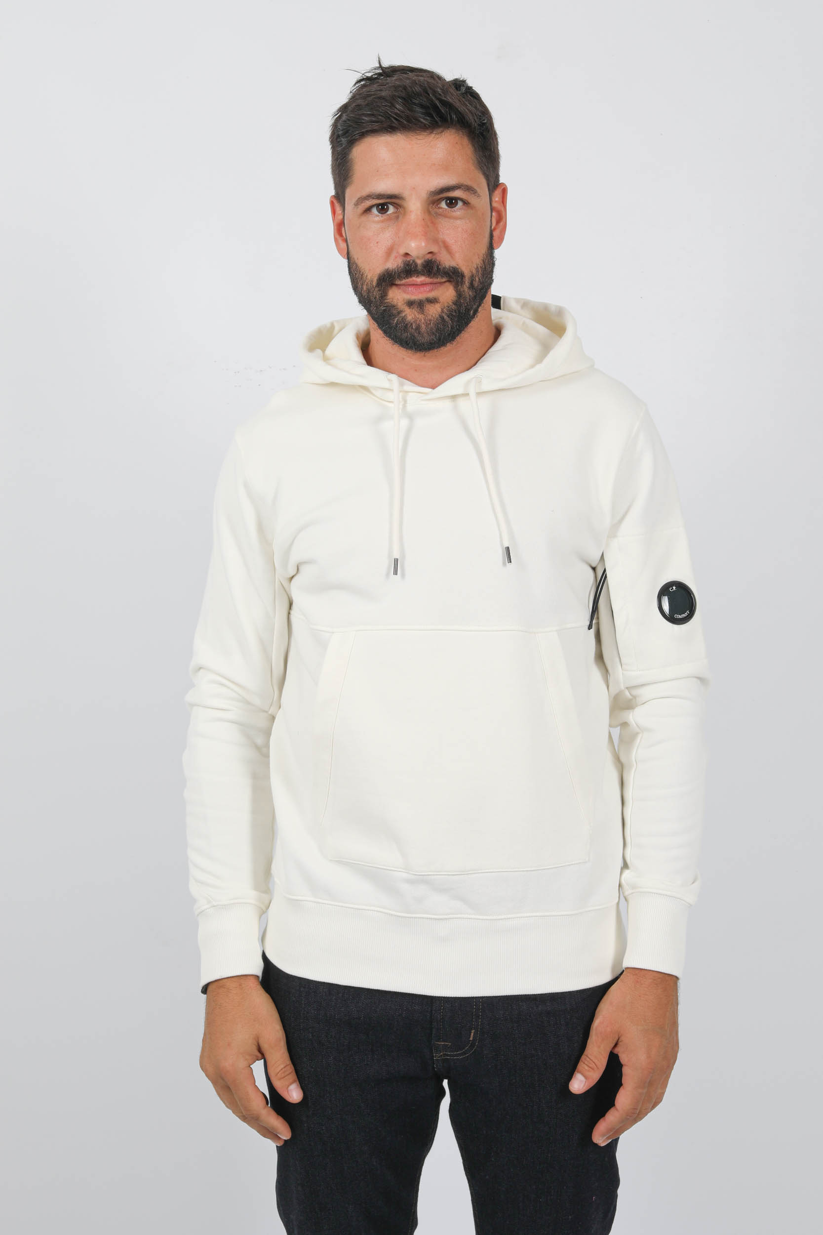 SWEAT A CAPUCHE C.P COMPANY BLANC S023A-103