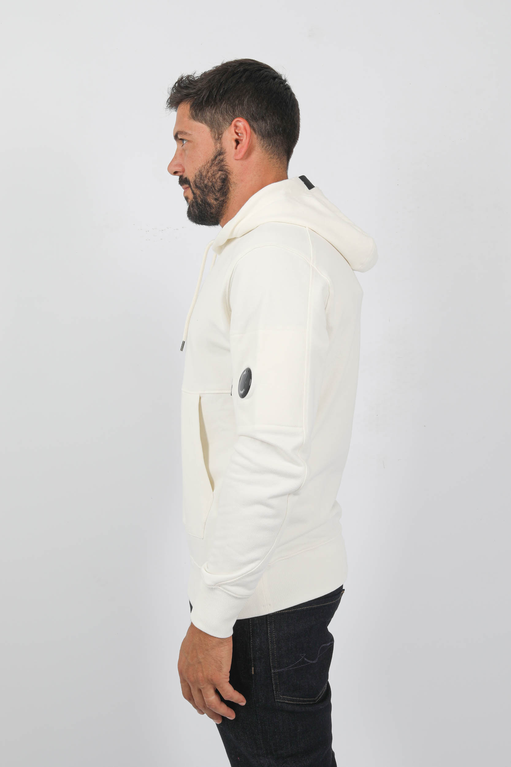 SWEAT A CAPUCHE C.P COMPANY BLANC S023A-103