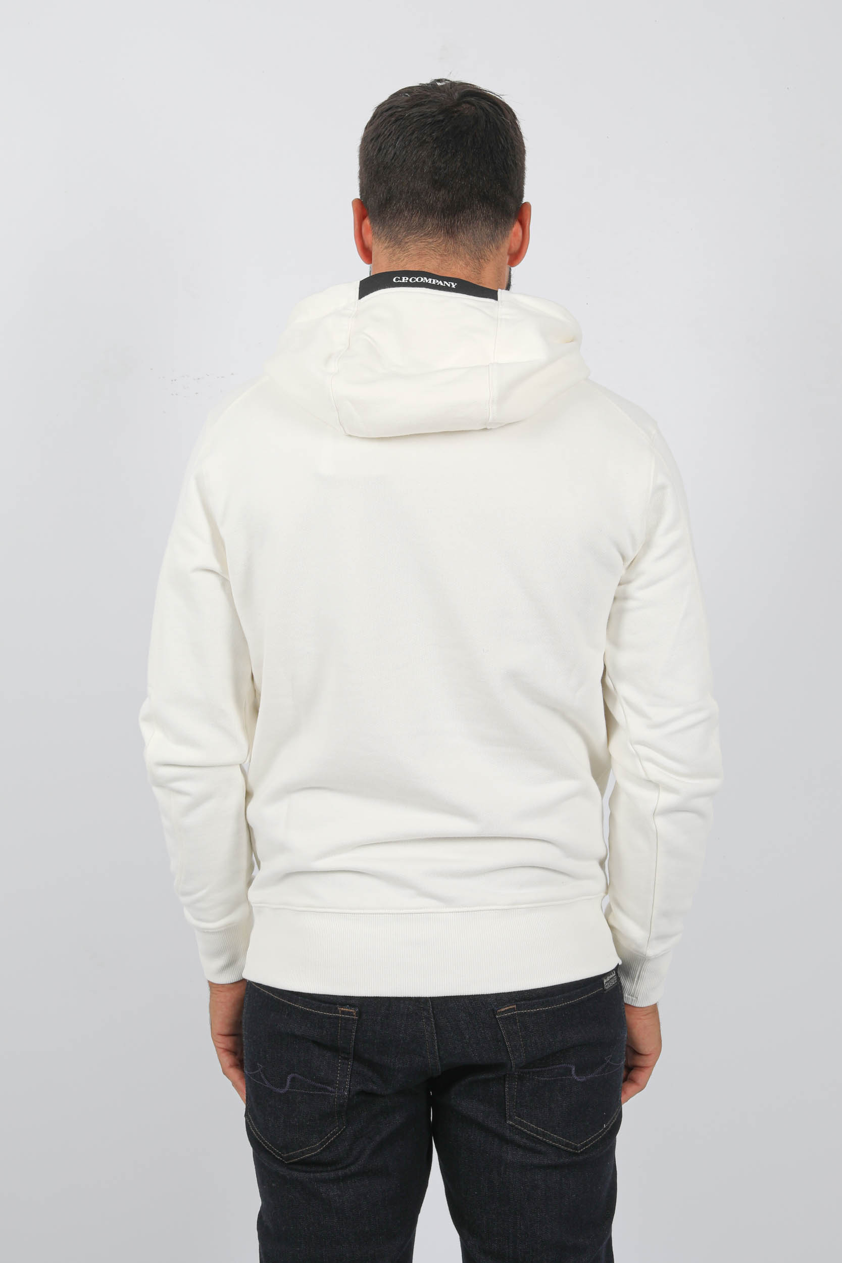 SWEAT A CAPUCHE C.P COMPANY BLANC S023A-103