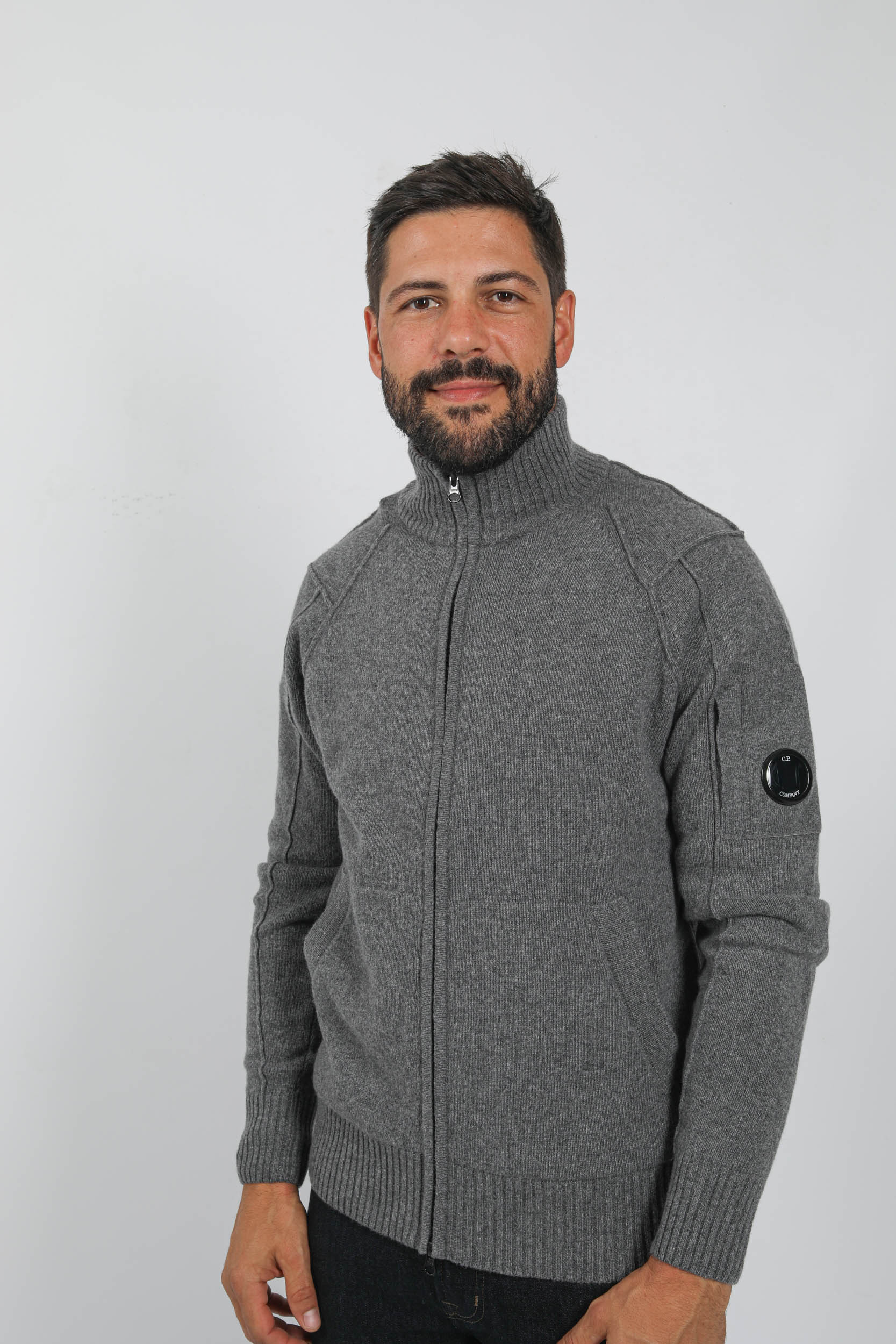 PULL C.P COMPANY ZIPPE LAINE GRIS N402A-925