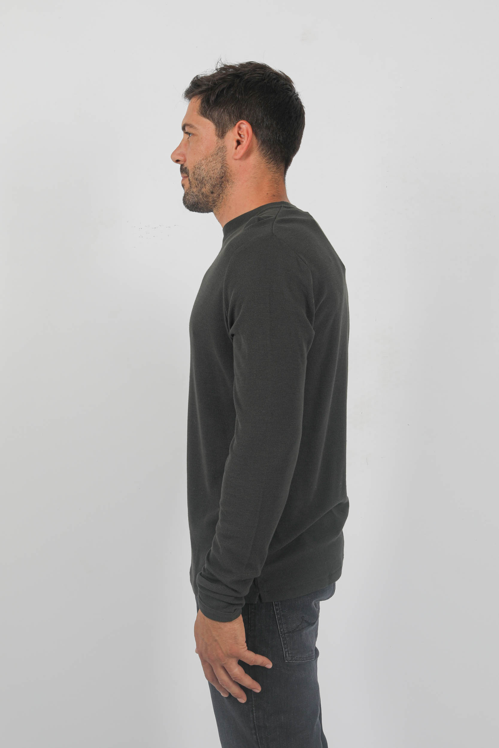 PULL EN COTON NN07 KAKI CLIVE-DK ARMY