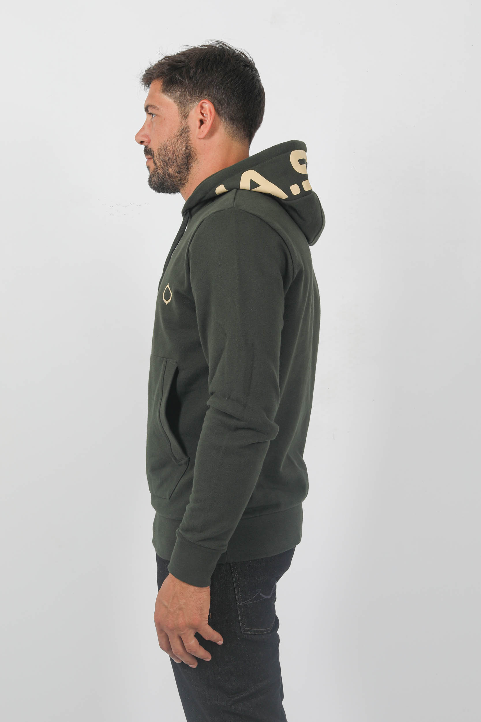 SWEAT A CAPUCHE MASTRUM KAKI LOGO MAS4519-M306