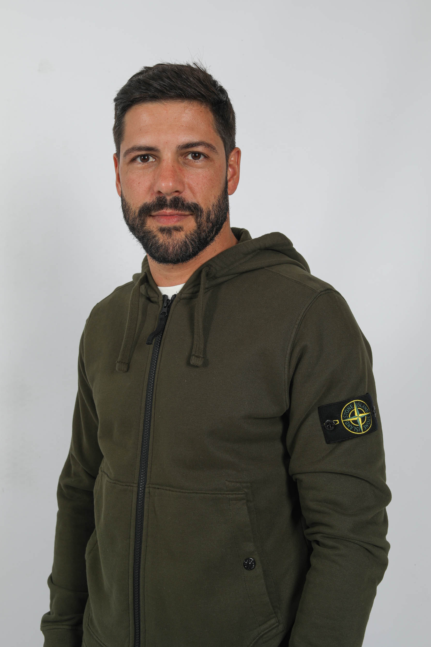 SWEAT STONE ISLAND ZIPPE KAKI 791561620-V0058