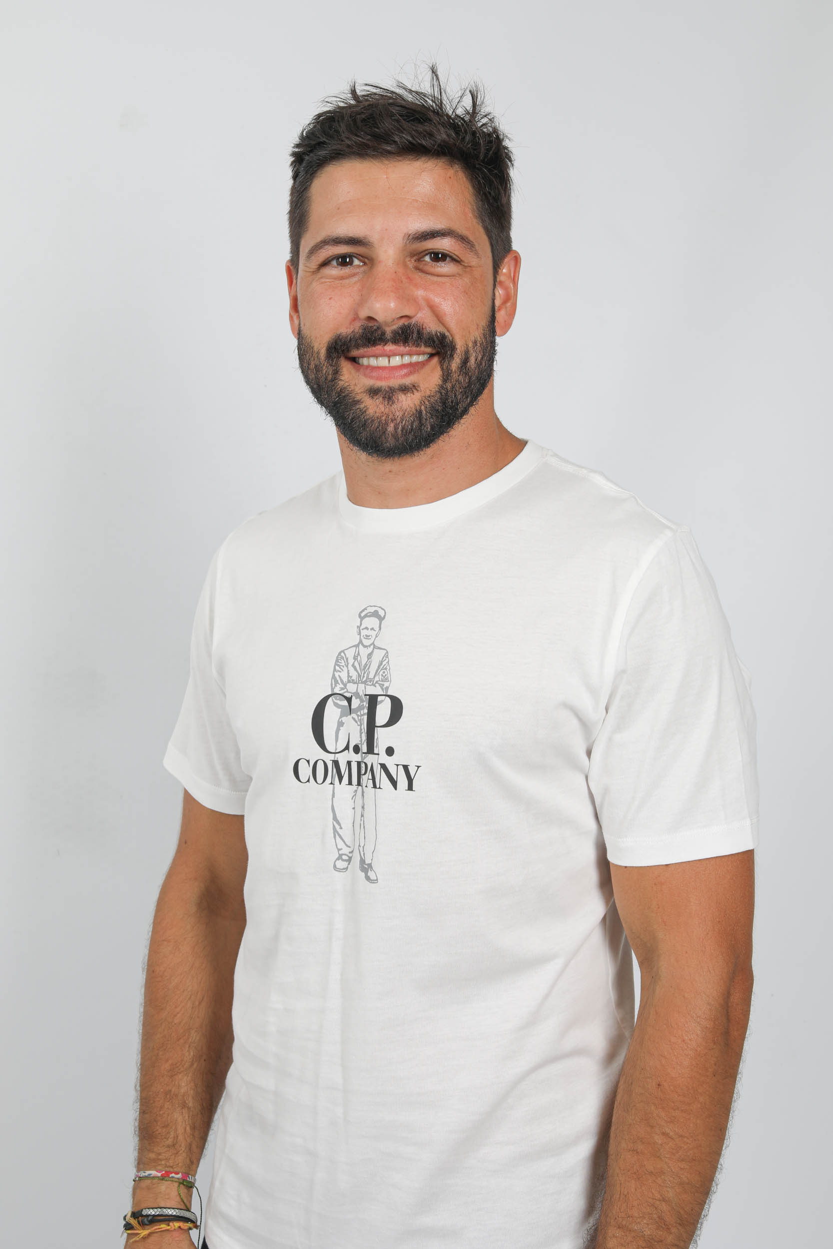 T-SHIRT C.P COMPANY LOGO MARIN BLANC S140A-103