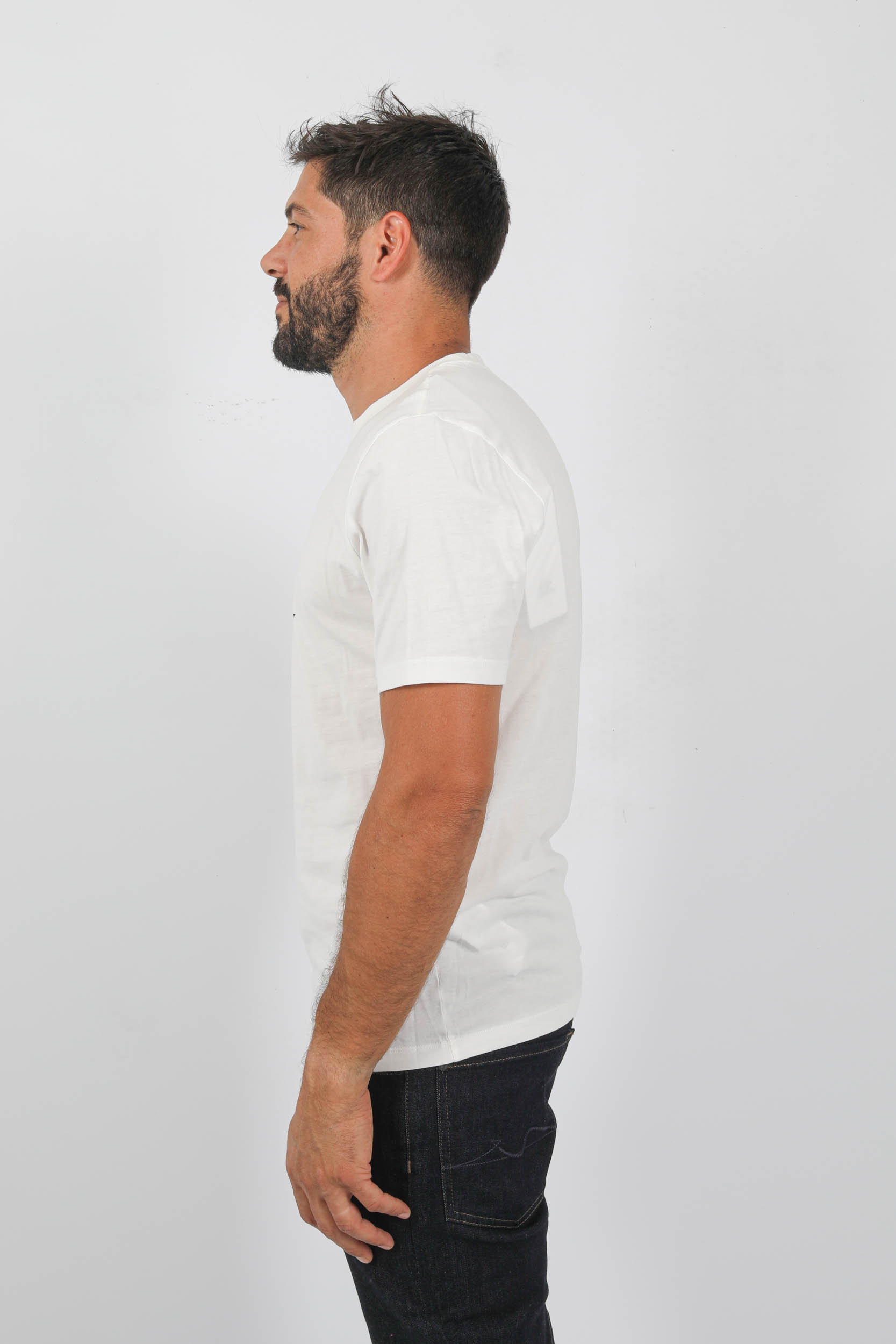 T-SHIRT C.P COMPANY LOGO MARIN BLANC S140A-103